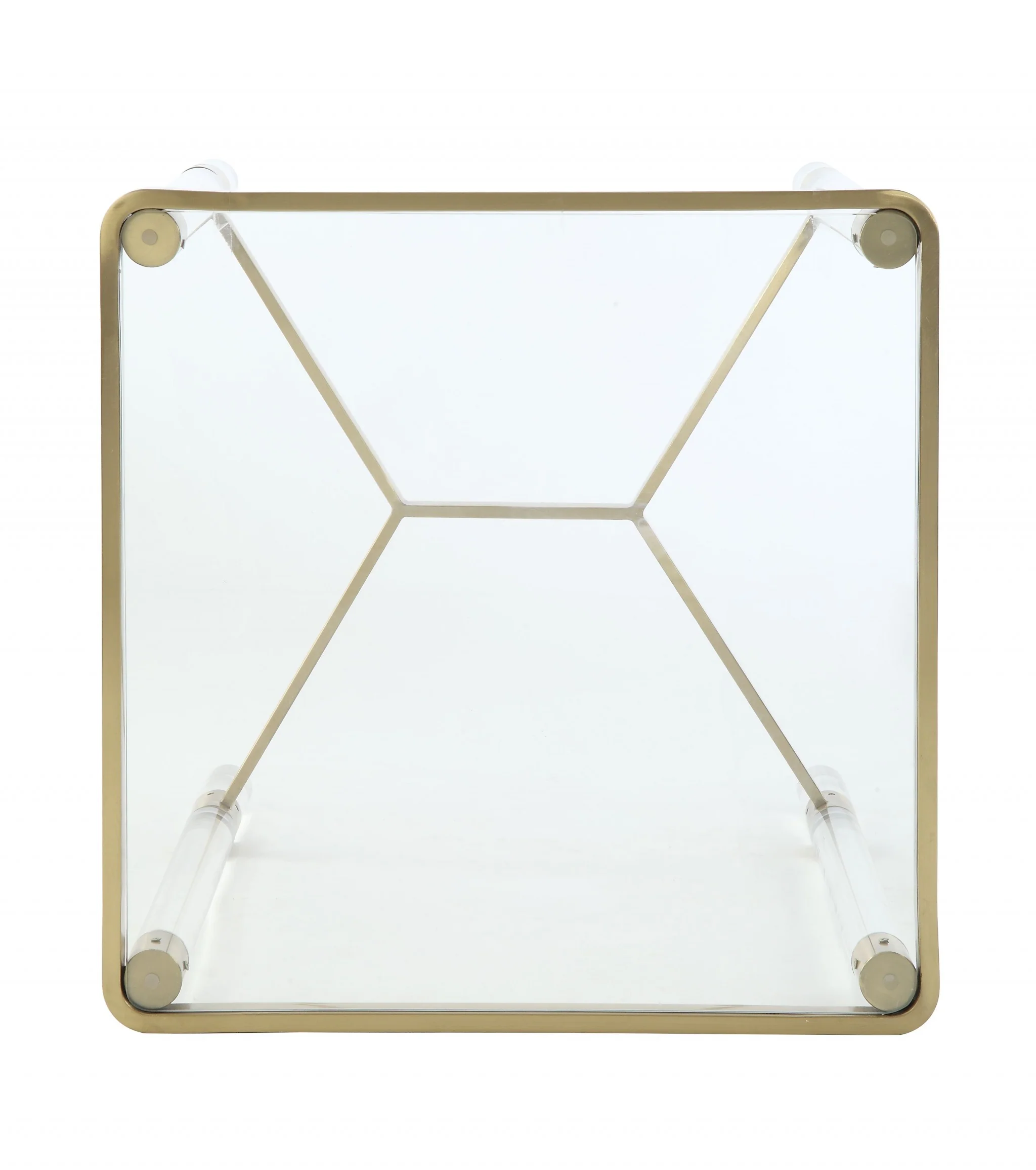 Stainless Steel Clear Acrylic And Glass End Table By Homeroots - 318953 - Image 5