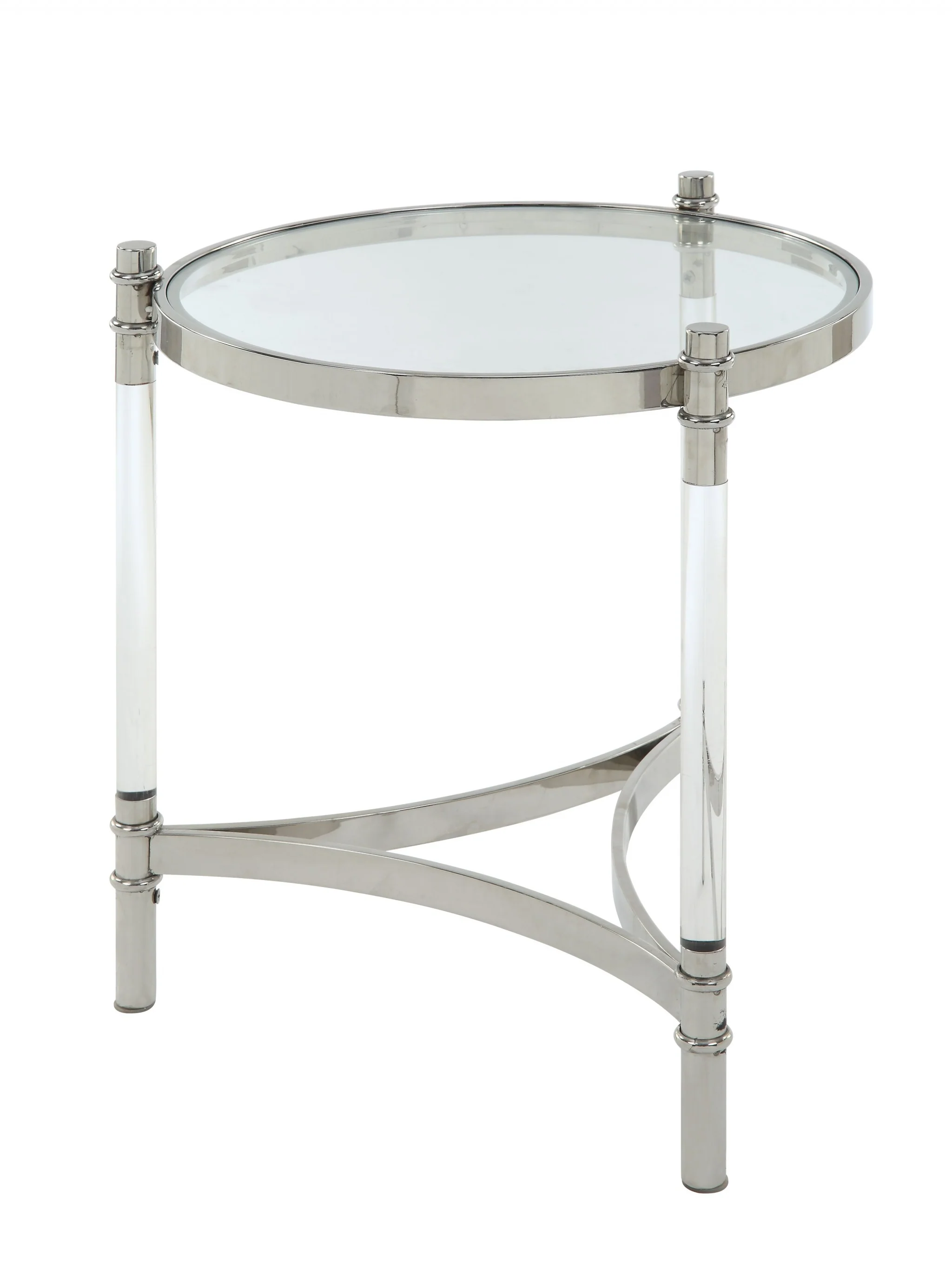 Stainless Steel Clear Acrylic And Glass End Table By Homeroots - 318955 - Image 5