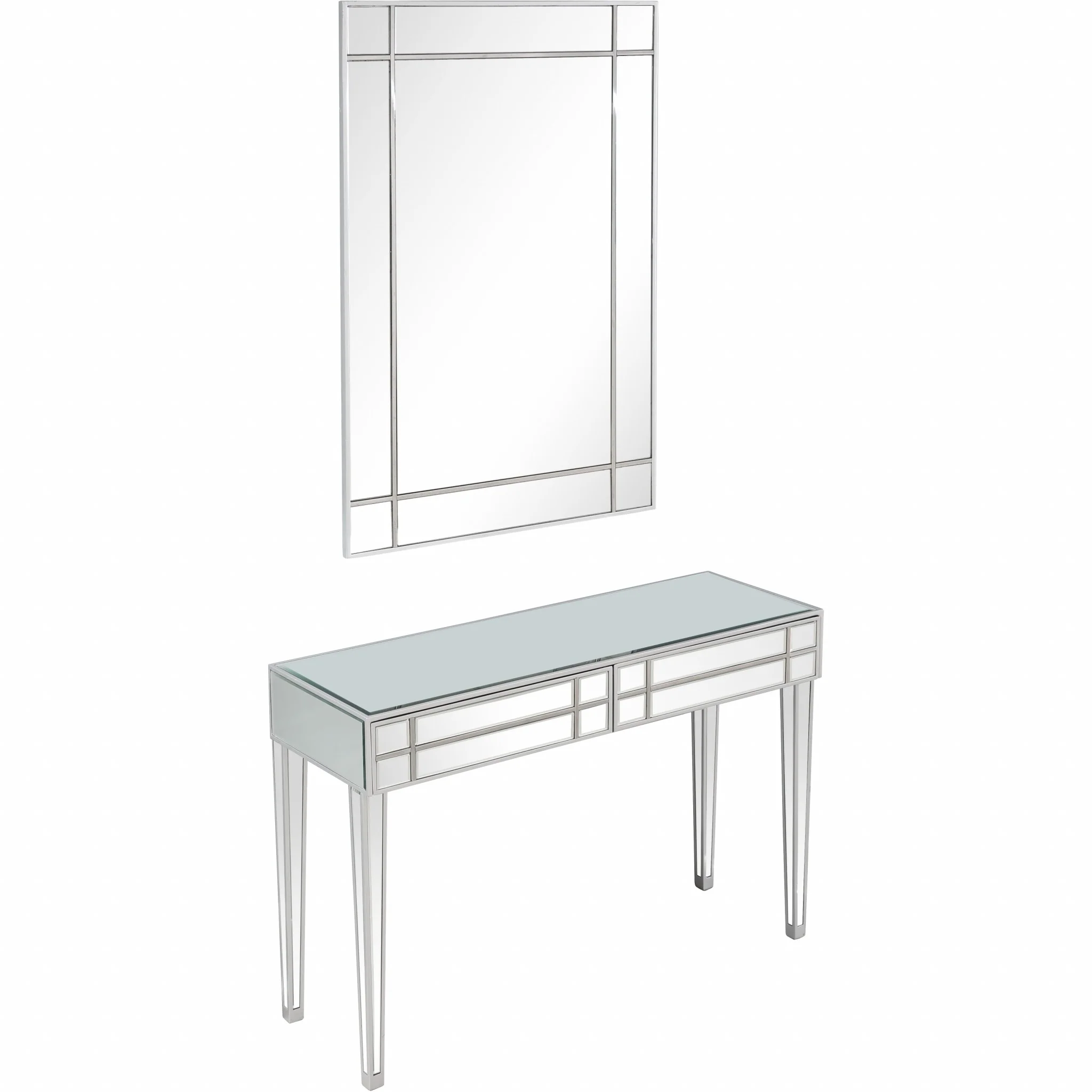 Stainless Steel Mirror and Console Table By Homeroots - Image 5