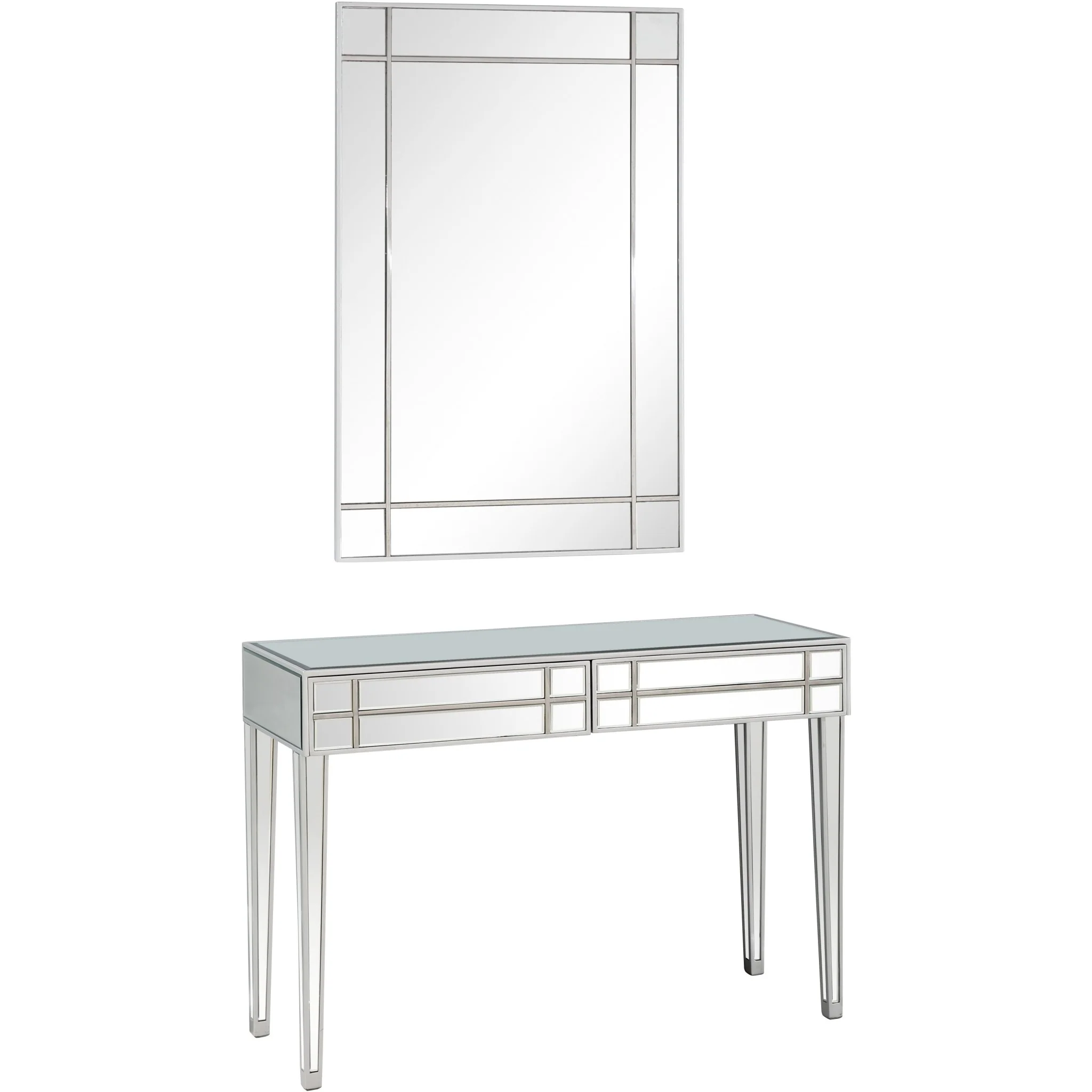 Stainless Steel Mirror and Console Table By Homeroots - Image 6