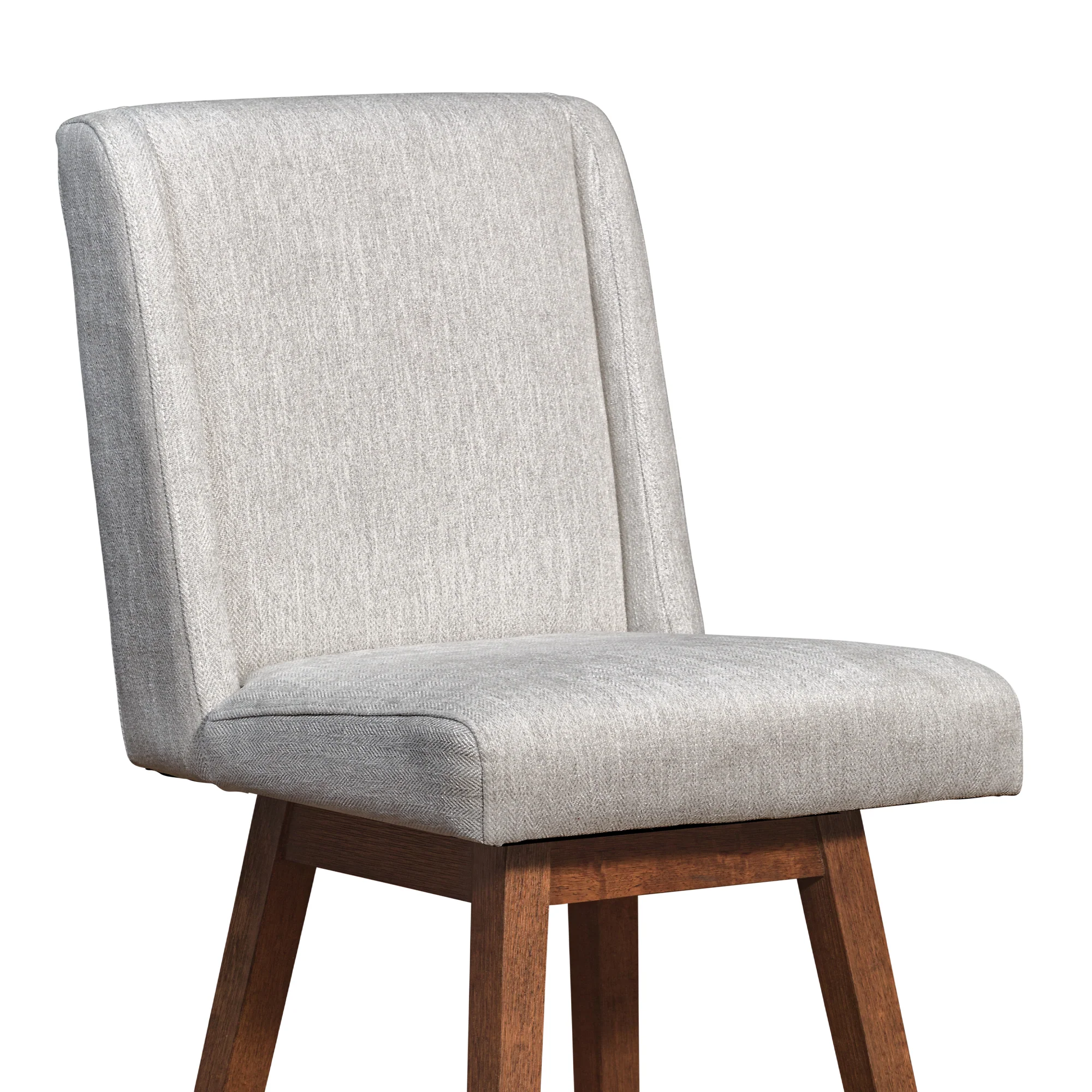 Stancoste Swivel Bar Stool in Brown Oak Wood Finish with Beige Fabric By Armen Living - Image 7