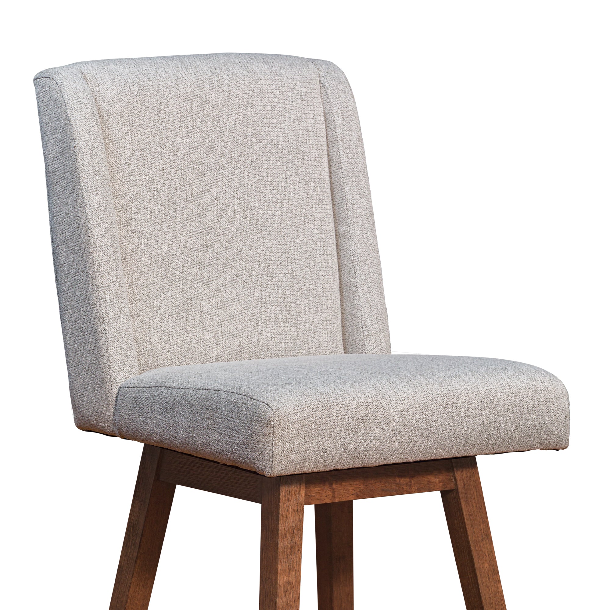 Stancoste Swivel Bar Stool in Brown Oak Wood Finish with Taupe Fabric By Armen Living - Image 7