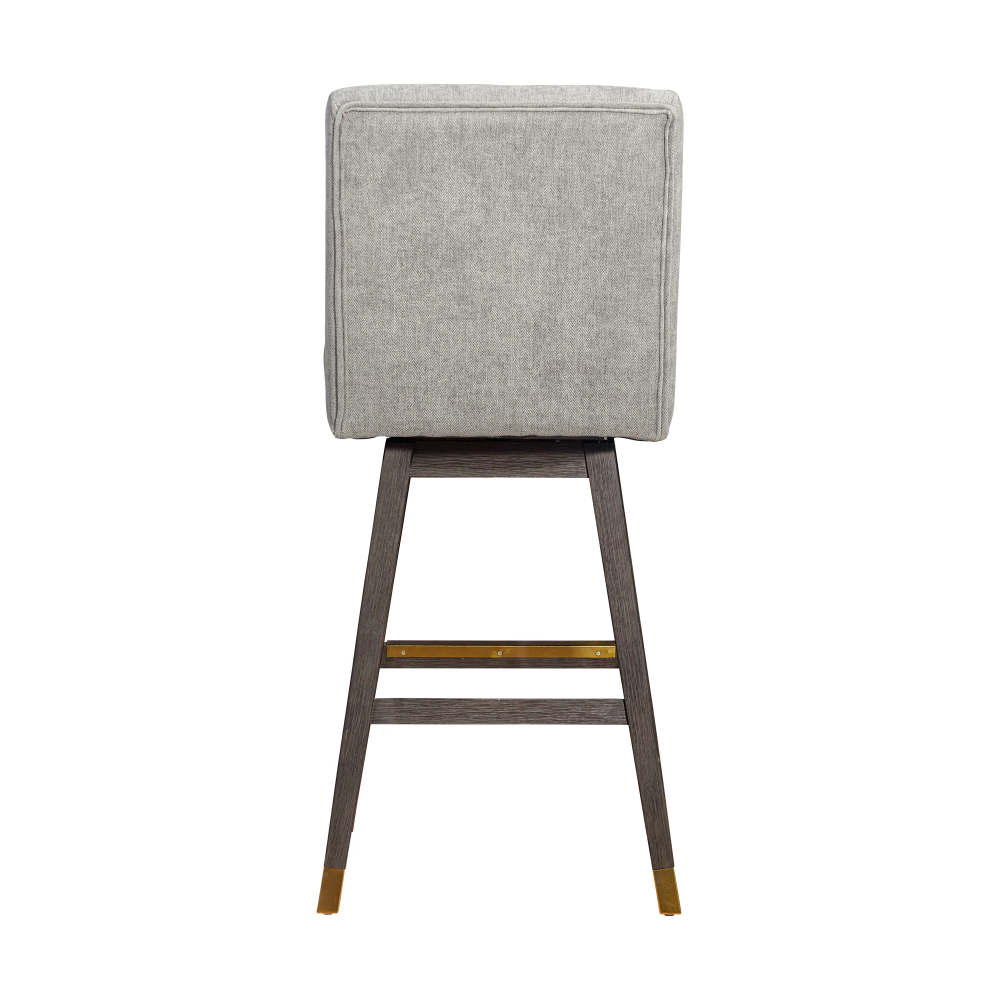 Stancoste Swivel Bar Stool in Grey Oak Wood Finish with Mocha Fabric By Armen Living - Image 6