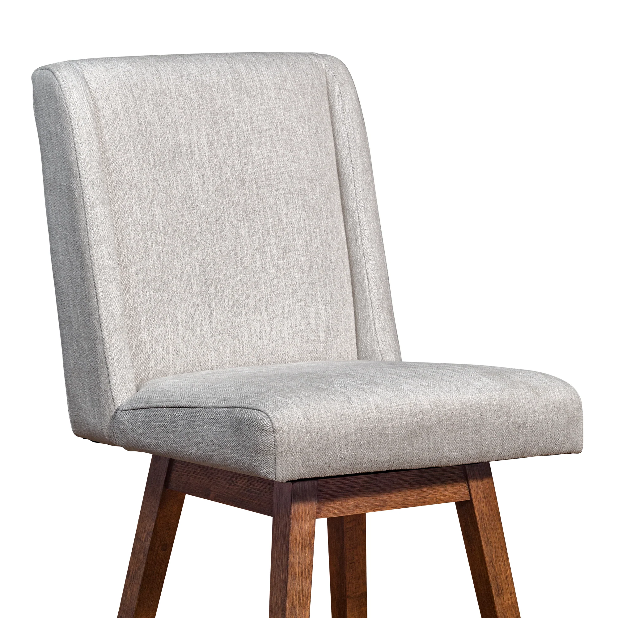 Stancoste Swivel Counter Stool in Brown Oak Wood Finish with Beige Fabric By Armen Living - Image 7