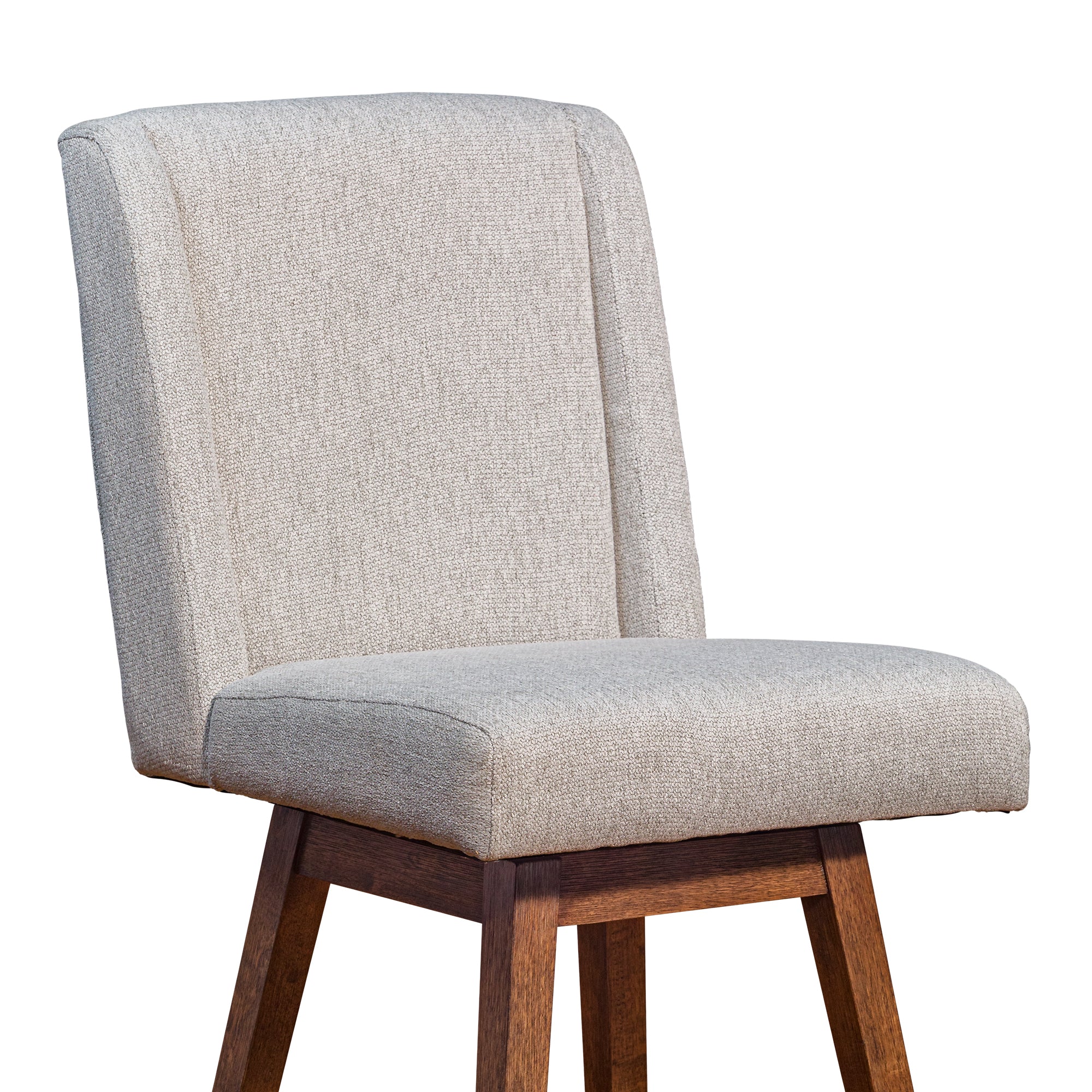 Stancoste Swivel Counter Stool in Brown Oak Wood Finish with Taupe Fabric By Armen Living - Image 7