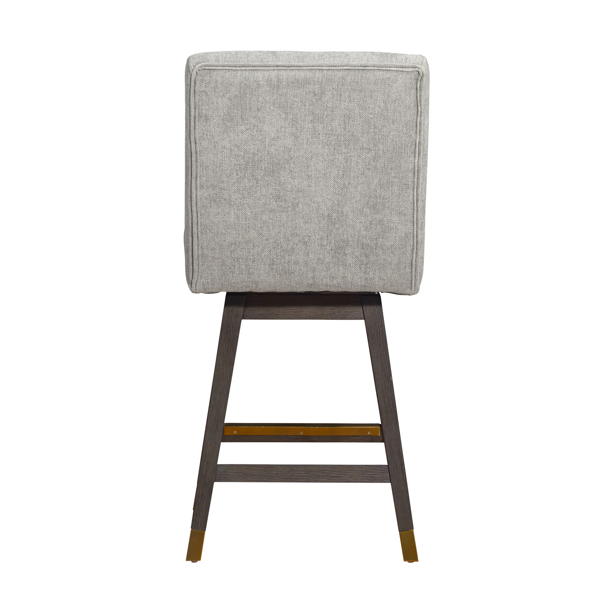 Stancoste Swivel Counter Stool in Grey Oak Wood Finish with Mocha Fabric By Armen Living - Image 6