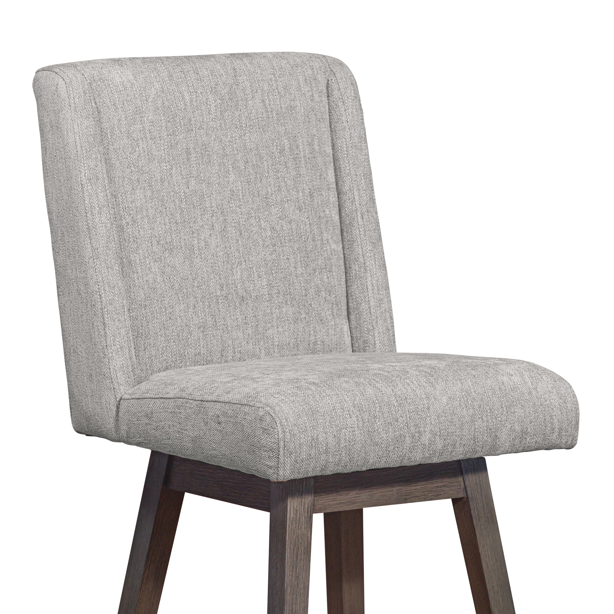 Stancoste Swivel Counter Stool in Grey Oak Wood Finish with Mocha Fabric By Armen Living - Image 7