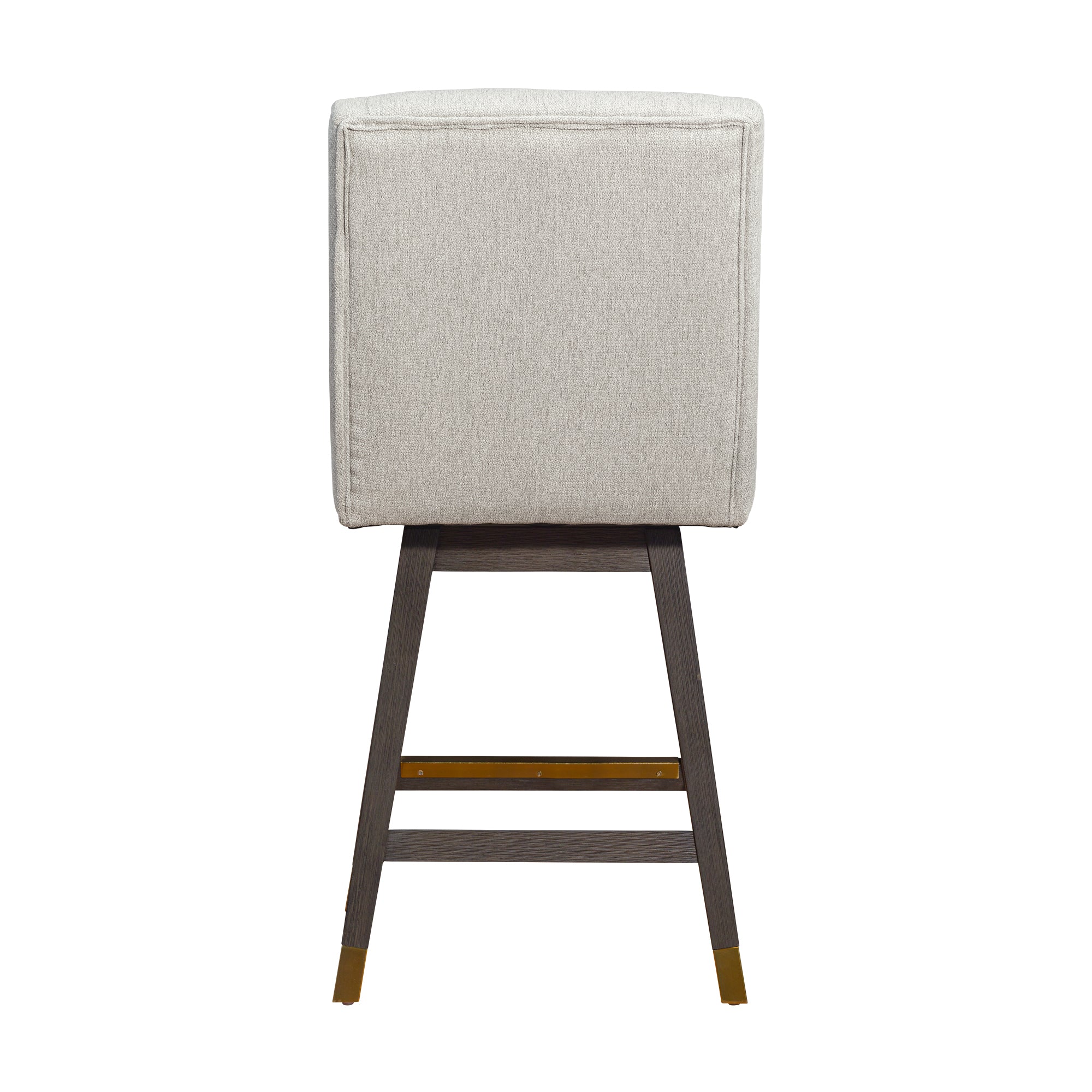 Stancoste Swivel Counter Stool in Grey Oak Wood Finish with Taupe Fabric By Armen Living - Image 6