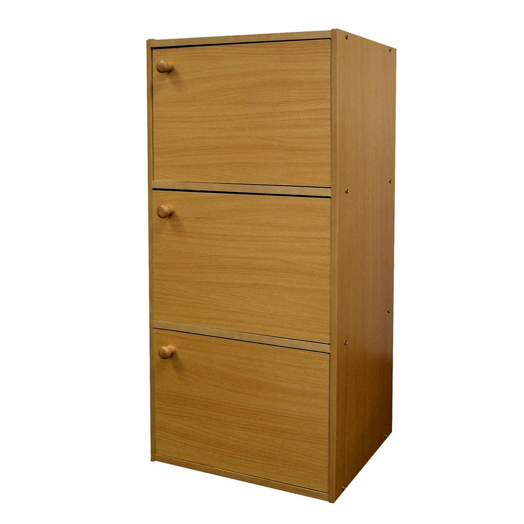 Standard Natural Triple Door Verticle Book Shelf By Homeroots - Image 2