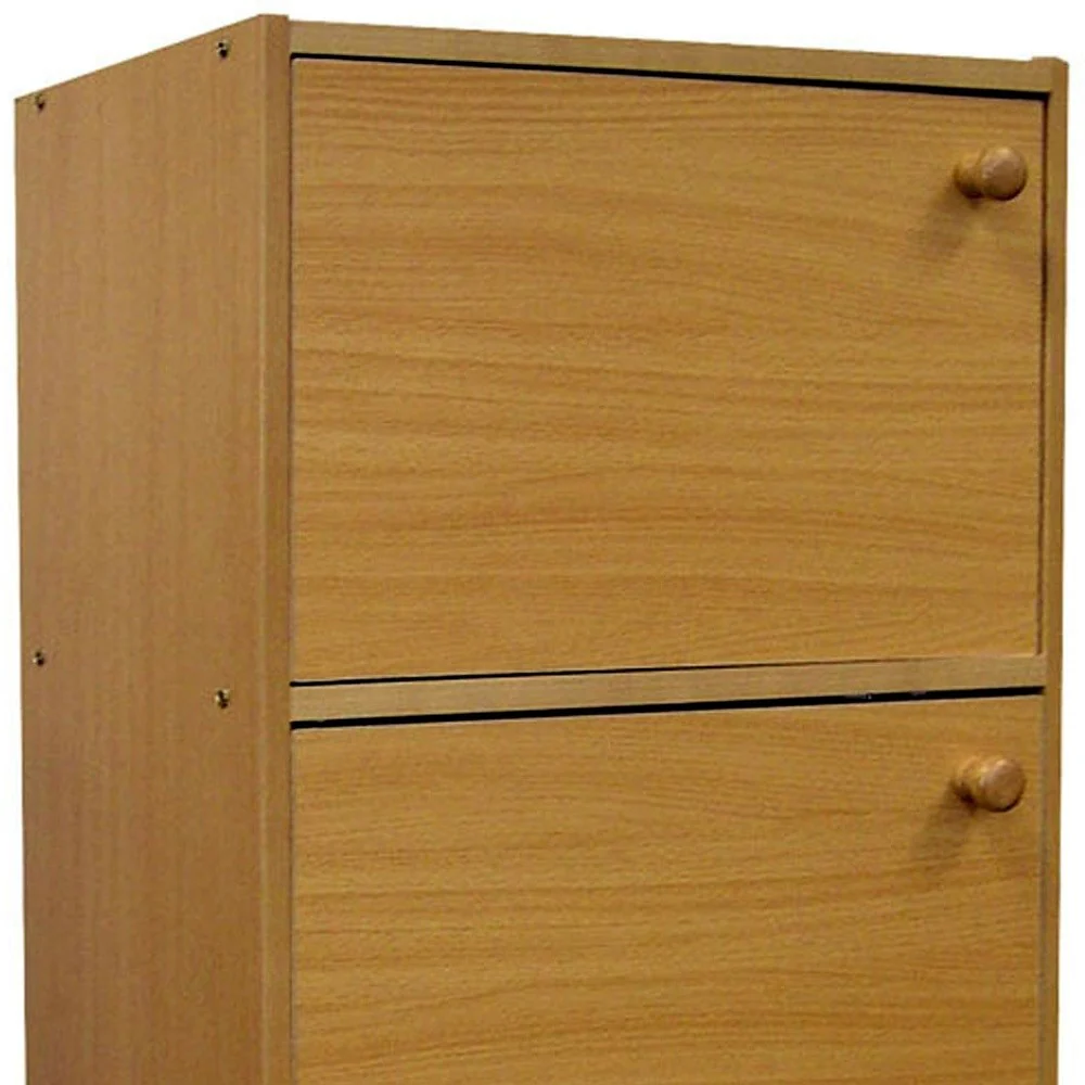 Standard Natural Triple Door Verticle Book Shelf By Homeroots - Image 3