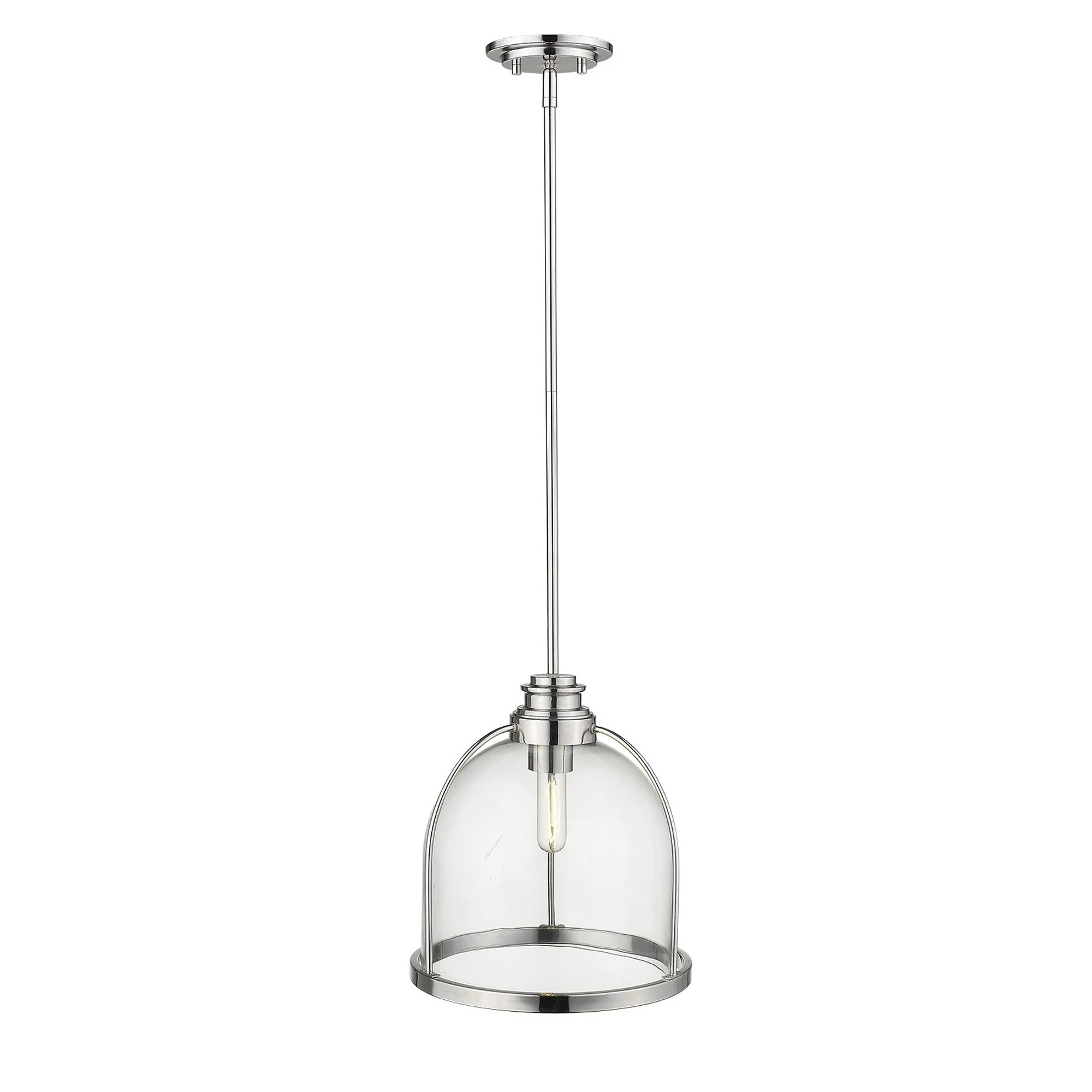 Stanton 1-Light Polished Nickel Pendant By Homeroots - Image 2