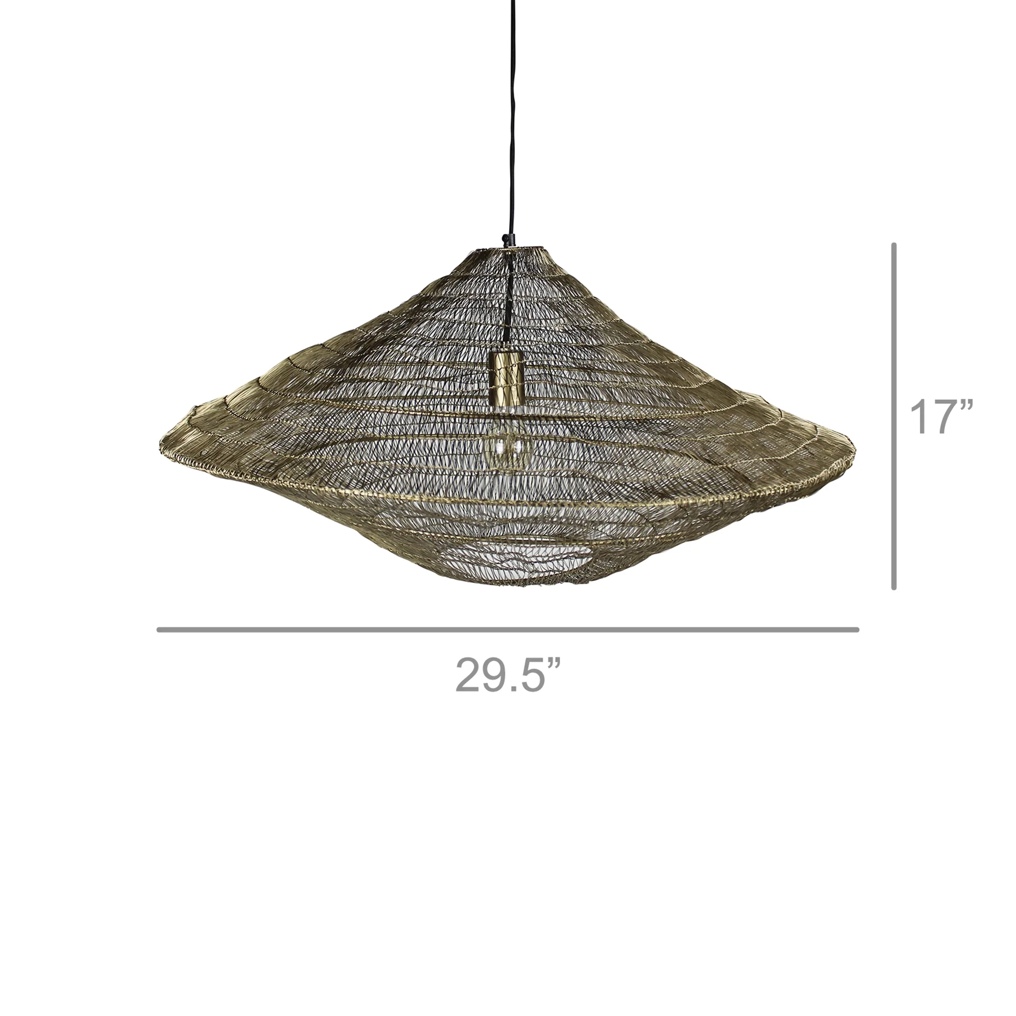 Stark Woven Wire Pendant, Gold By HomArt - Image 3
