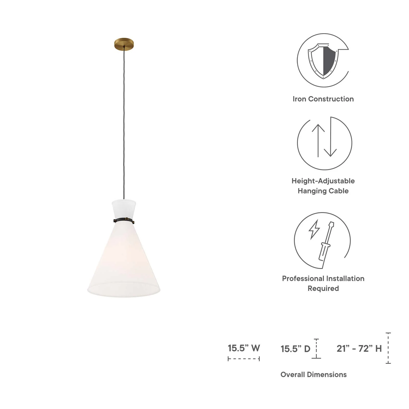 Starlight 1-Light Pendant Light By Modway - EEI-5659 - Image 14