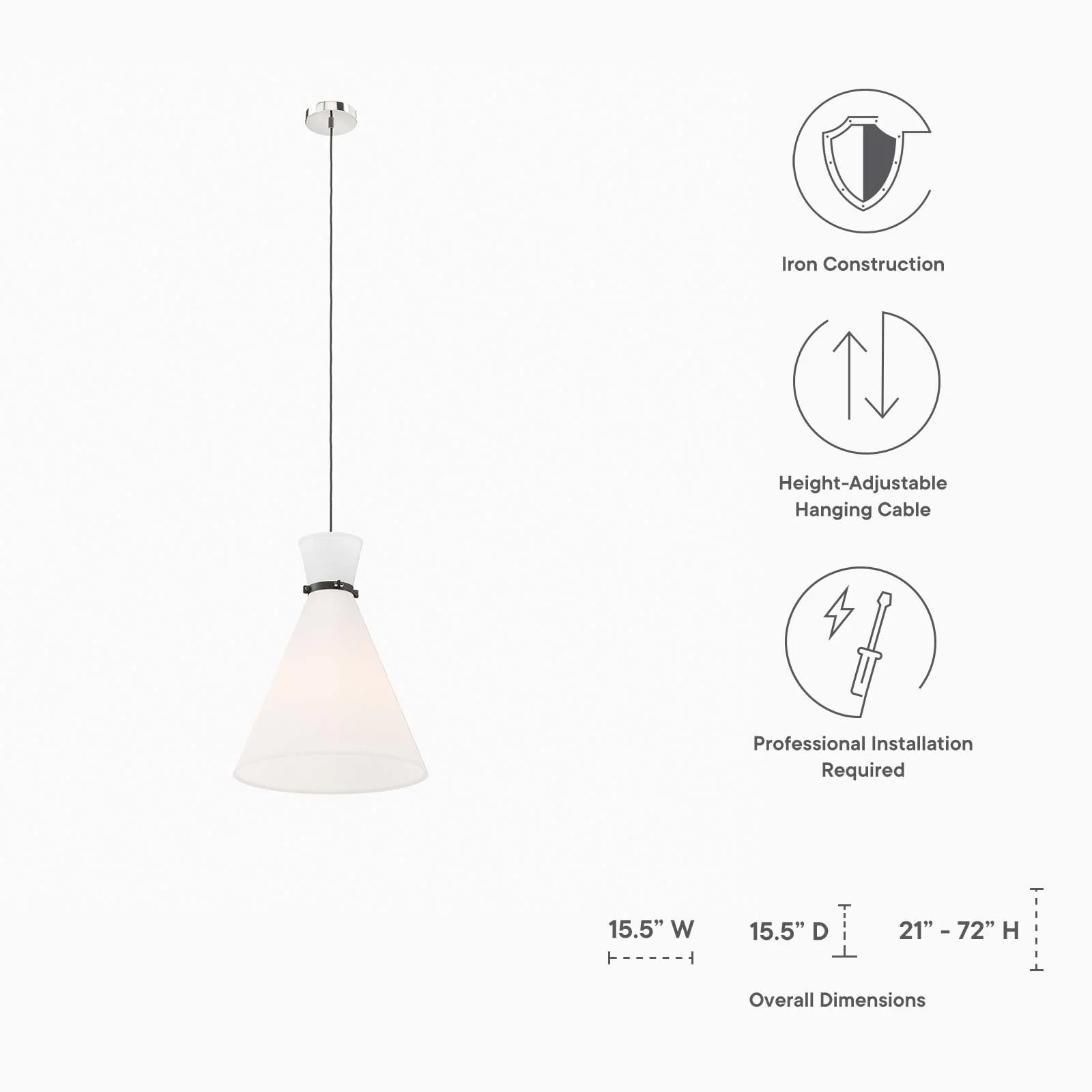 Starlight 1-Light Pendant Light By Modway - EEI-5659 - Image 6