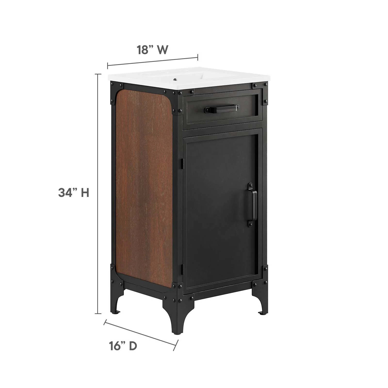 Steamforge 18" Bathroom Vanity By Modway - EEI-6411 - Image 5