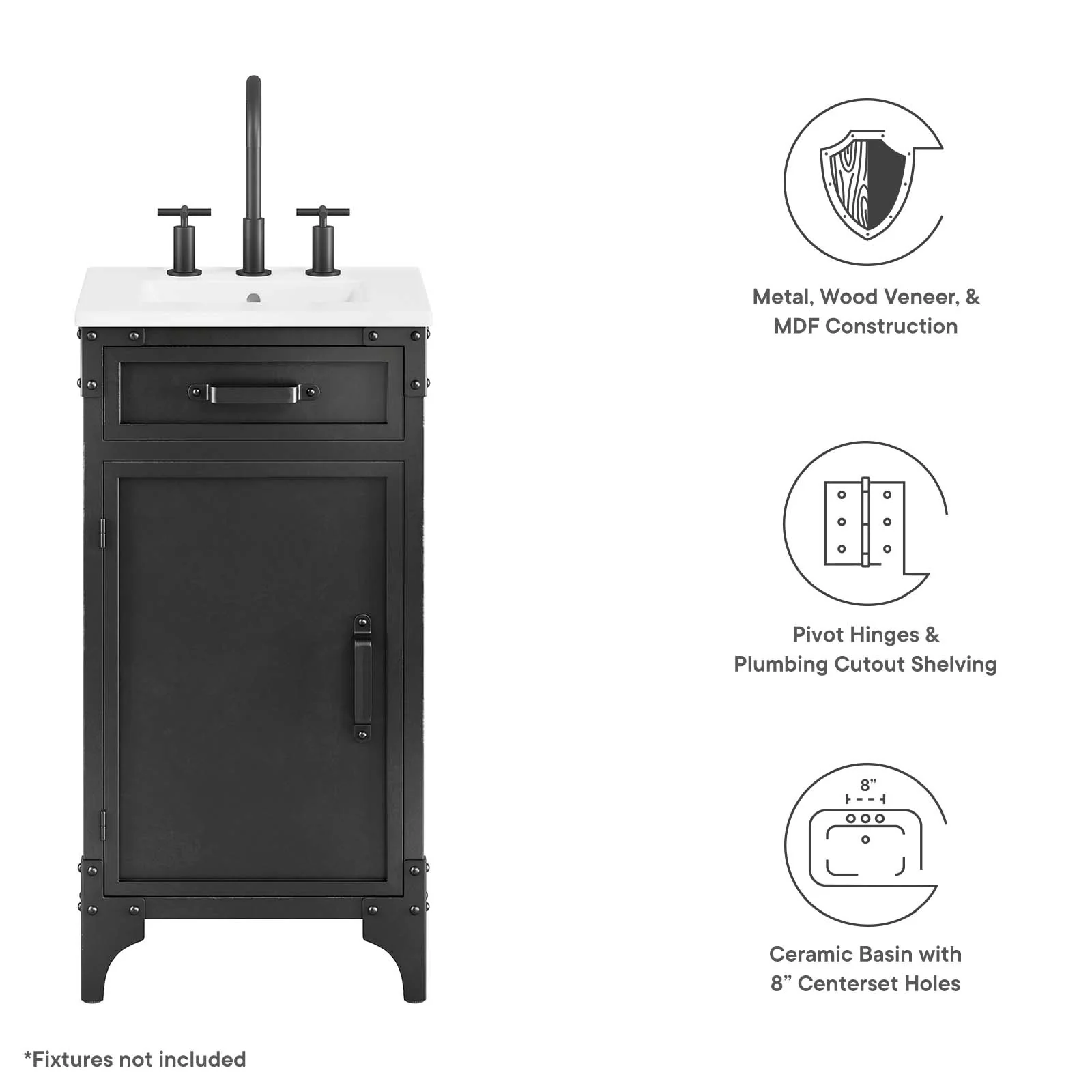 Steamforge 18" Bathroom Vanity By Modway - EEI-6411 - Image 6