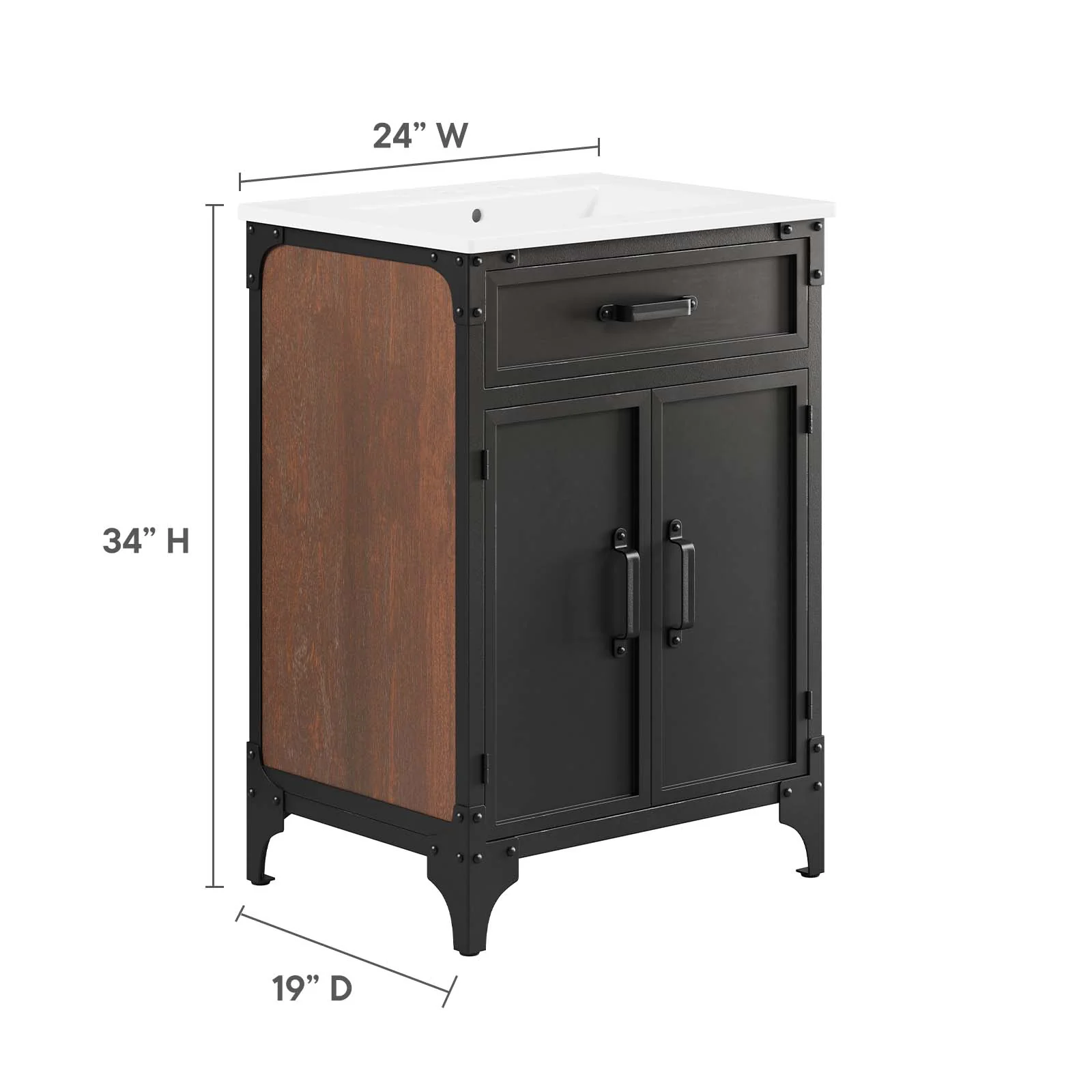 Steamforge 24" Bathroom Vanity By Modway - EEI-6413 - Image 5