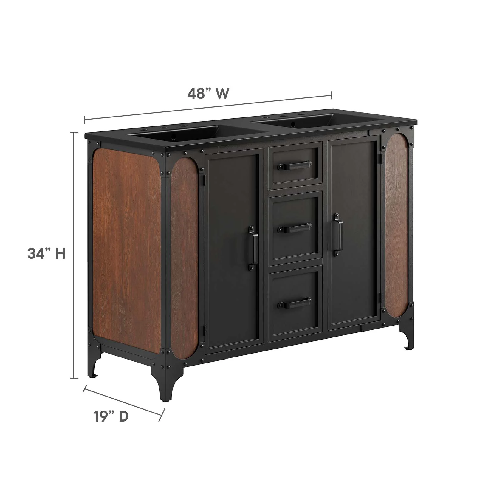 Steamforge 48" Double Sink Bathroom Vanity By Modway - EEI-6422 - Image 6