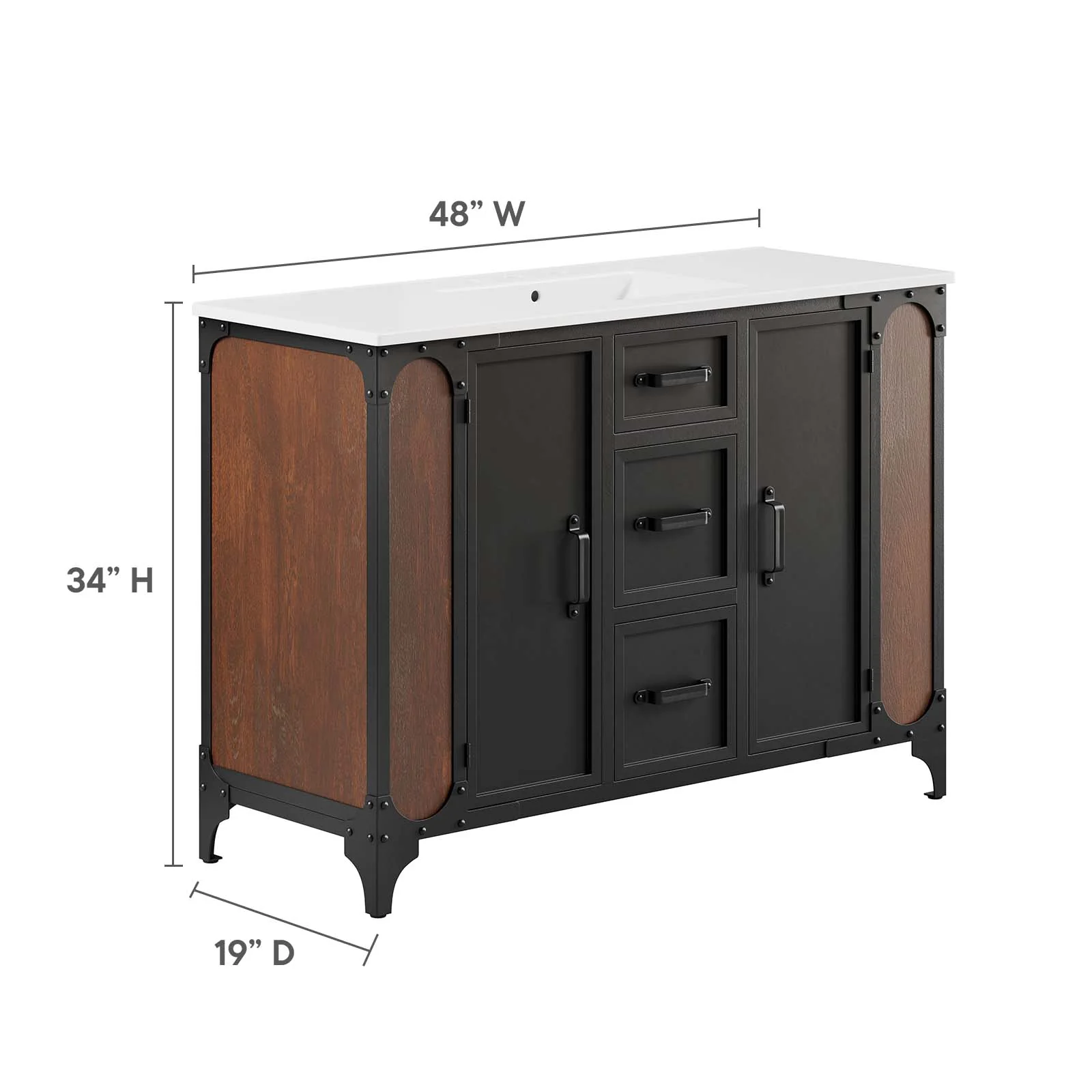 Steamforge 48" Single Sink Bathroom Vanity By Modway - EEI-6419 - Image 6