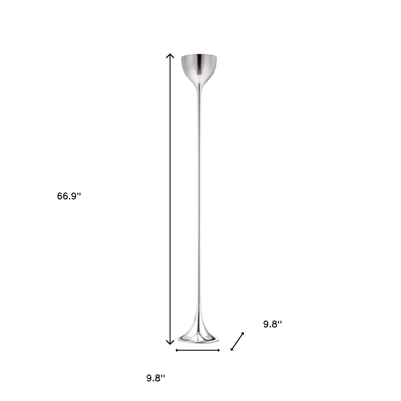 Steel Floor Lamp With Silver Steel Bell Shade By Homeroots - Image 5