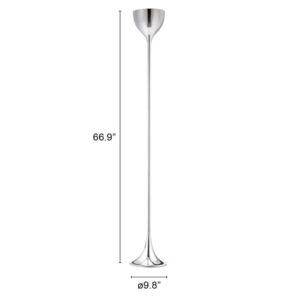Steel Floor Lamp With Silver Steel Bell Shade By Homeroots - Image 7