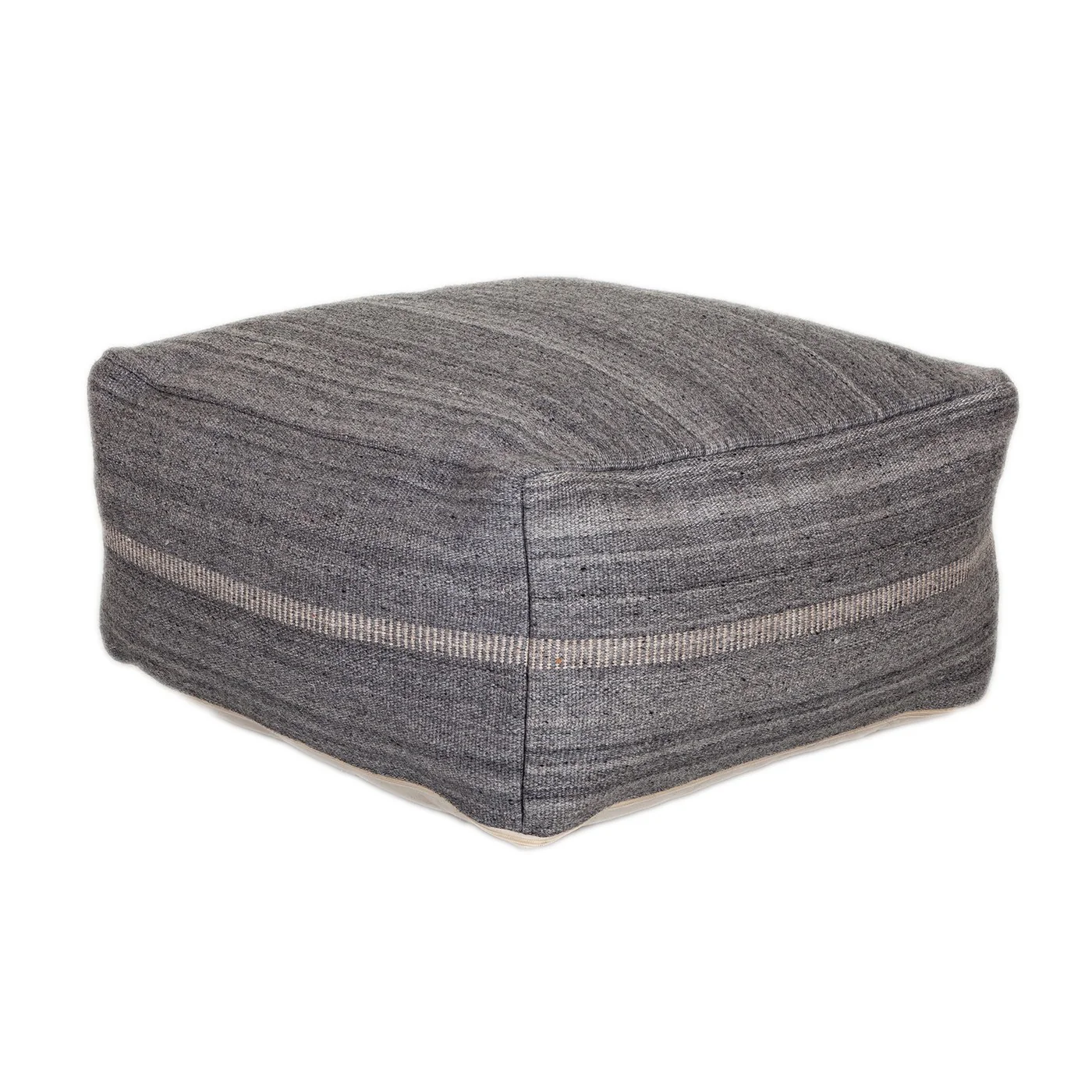 Steel Grey Stylish Pouf By Homeroots - Image 2