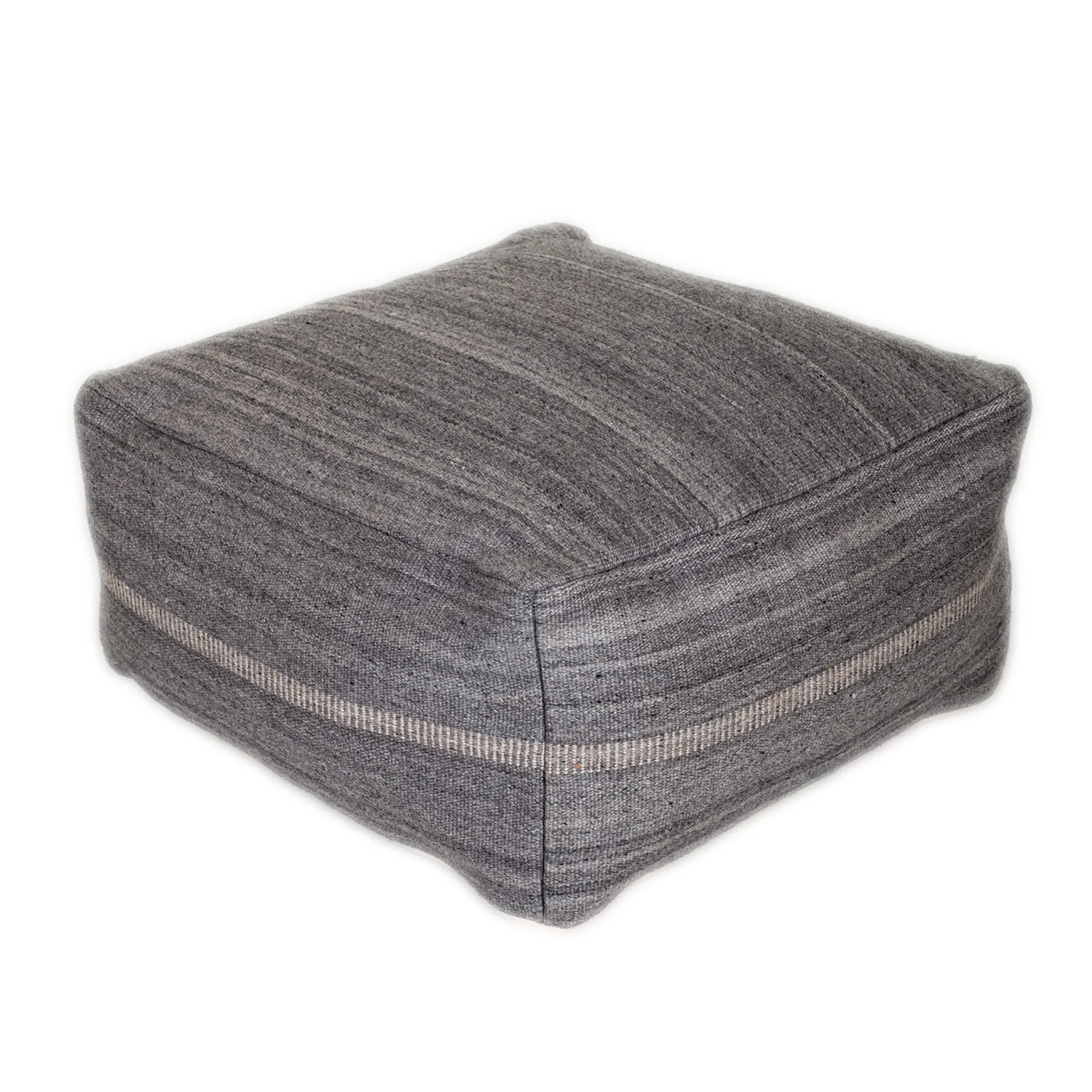 Steel Grey Stylish Pouf By Homeroots - Image 3