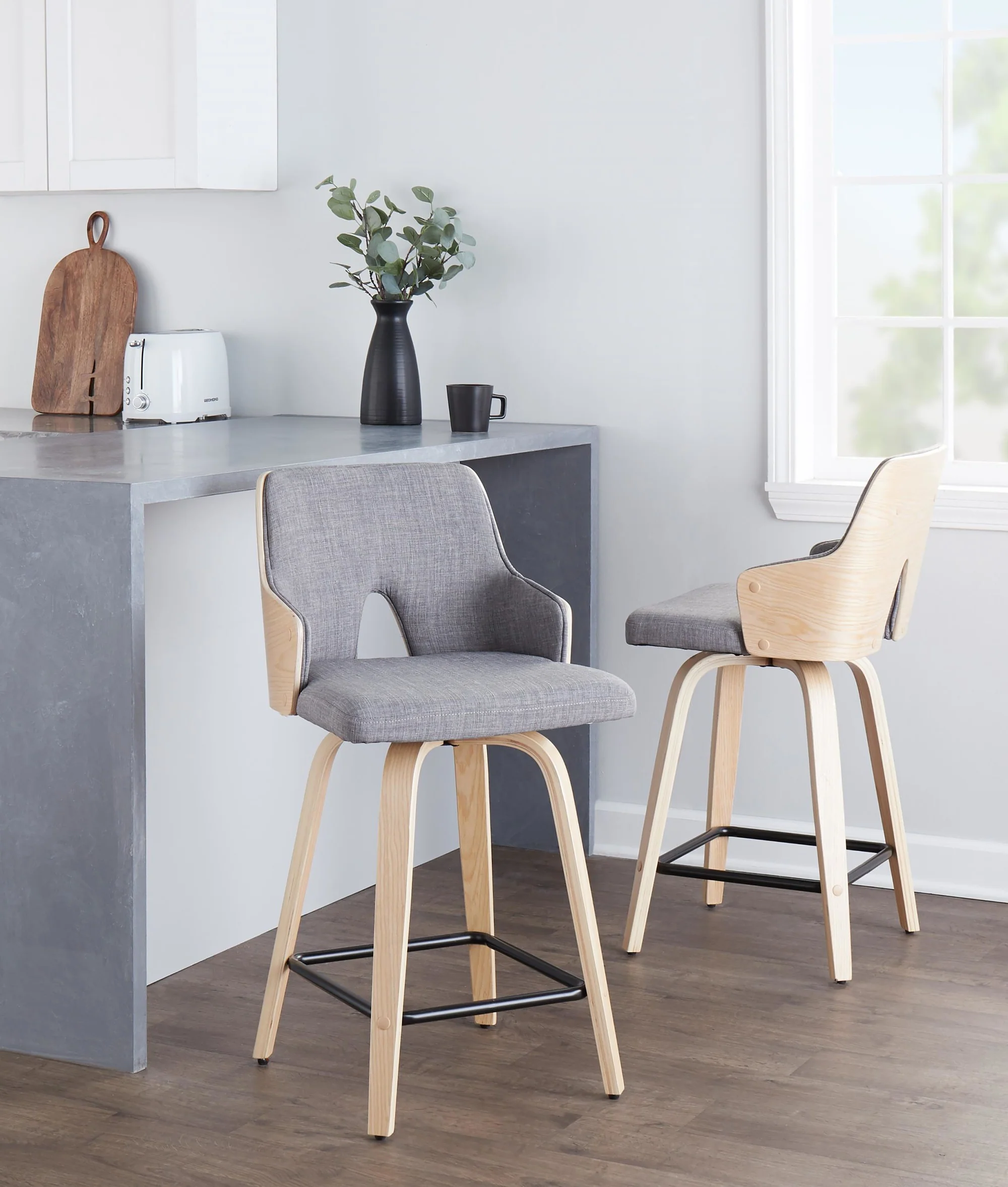 Stella 24" Fixed-Height Counter Stool - Set of 2 Cream By LumiSource - Image 10