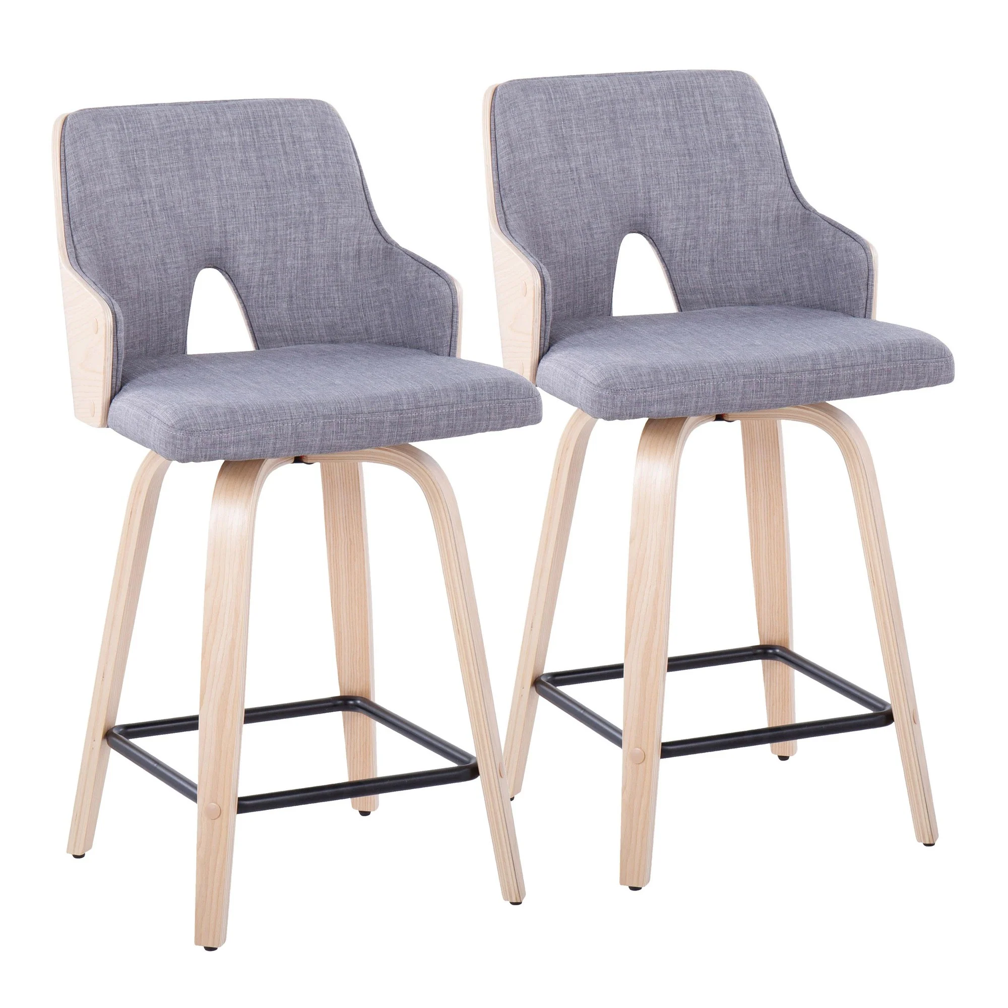Stella 24" Fixed-Height Counter Stool - Set of 2 Cream By LumiSource - Image 12