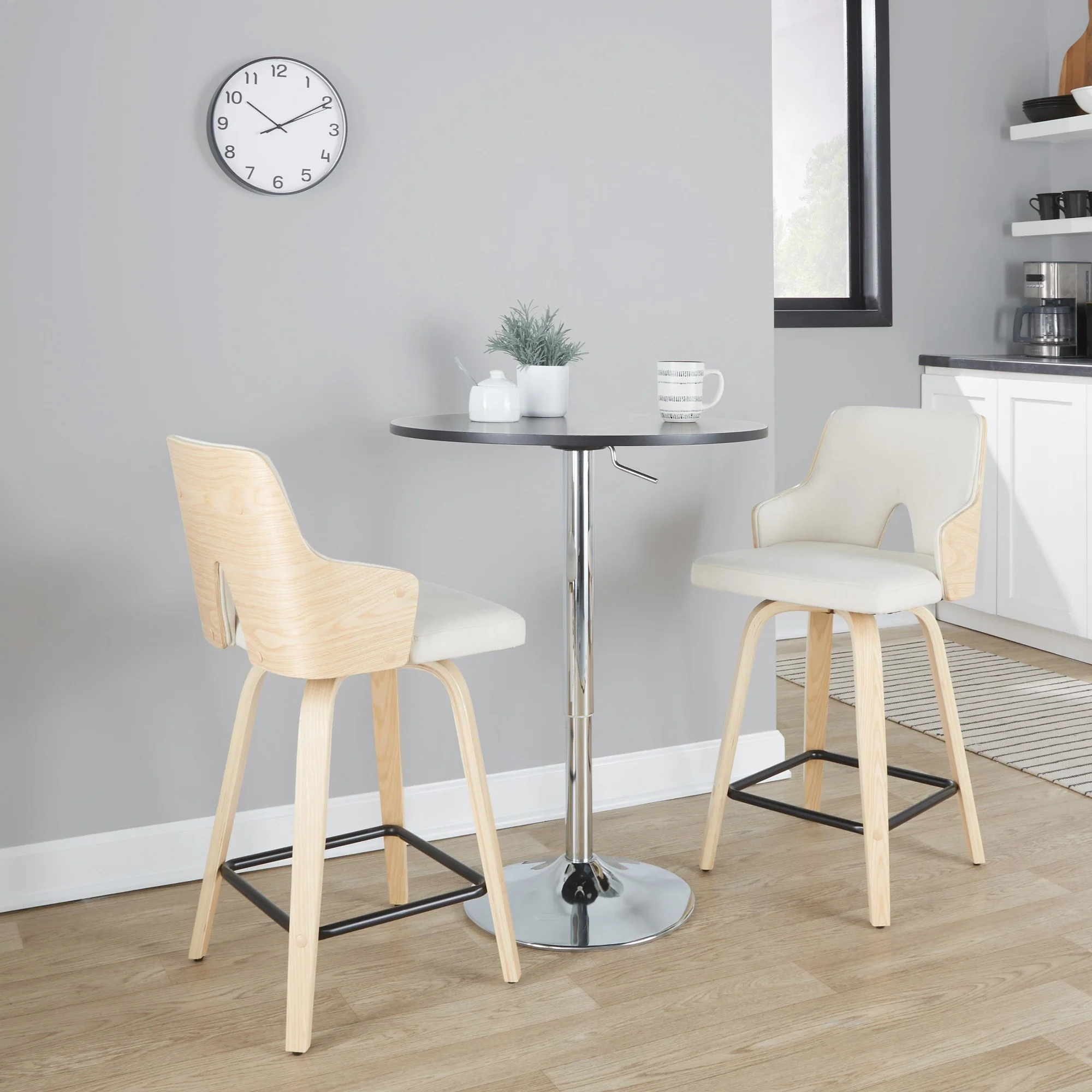 Stella 24" Fixed-Height Counter Stool - Set of 2 Cream By LumiSource - Image 2