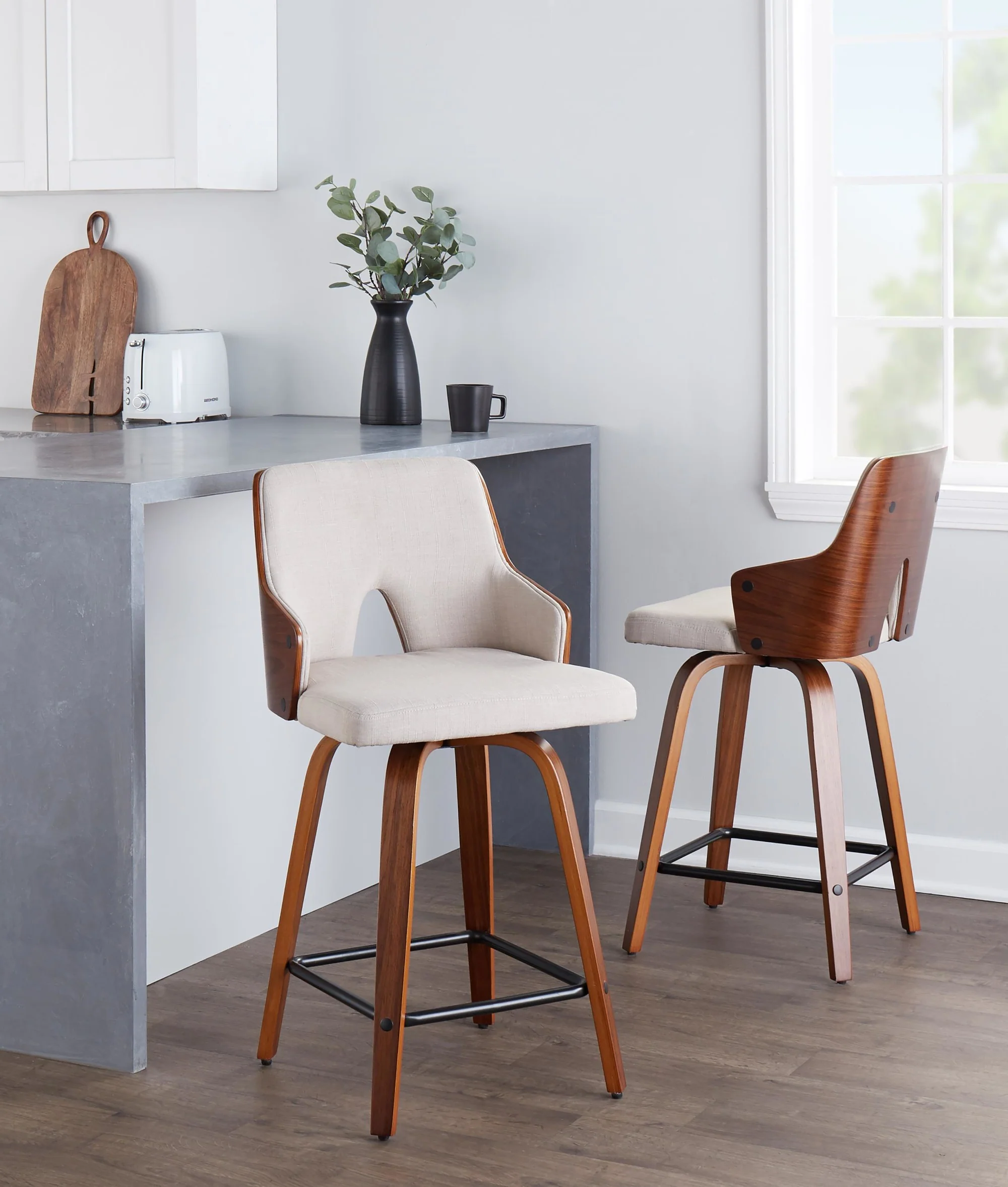 Stella 24" Fixed-Height Counter Stool - Set of 2 Cream By LumiSource - Image 20