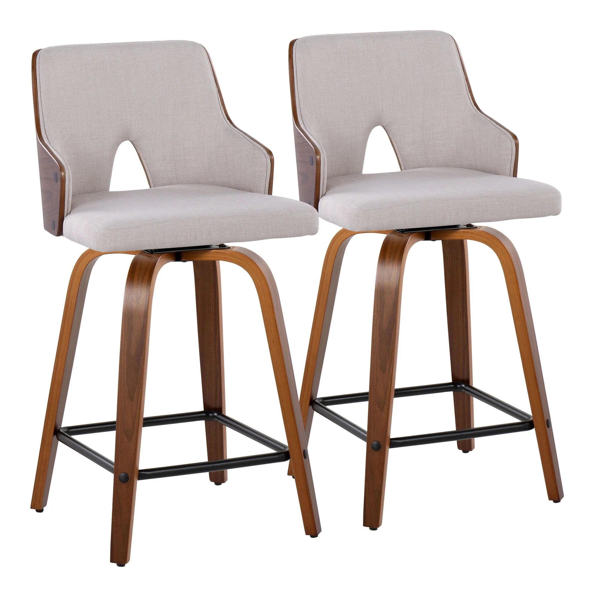 Stella 24" Fixed-Height Counter Stool - Set of 2 Cream By LumiSource - Image 21