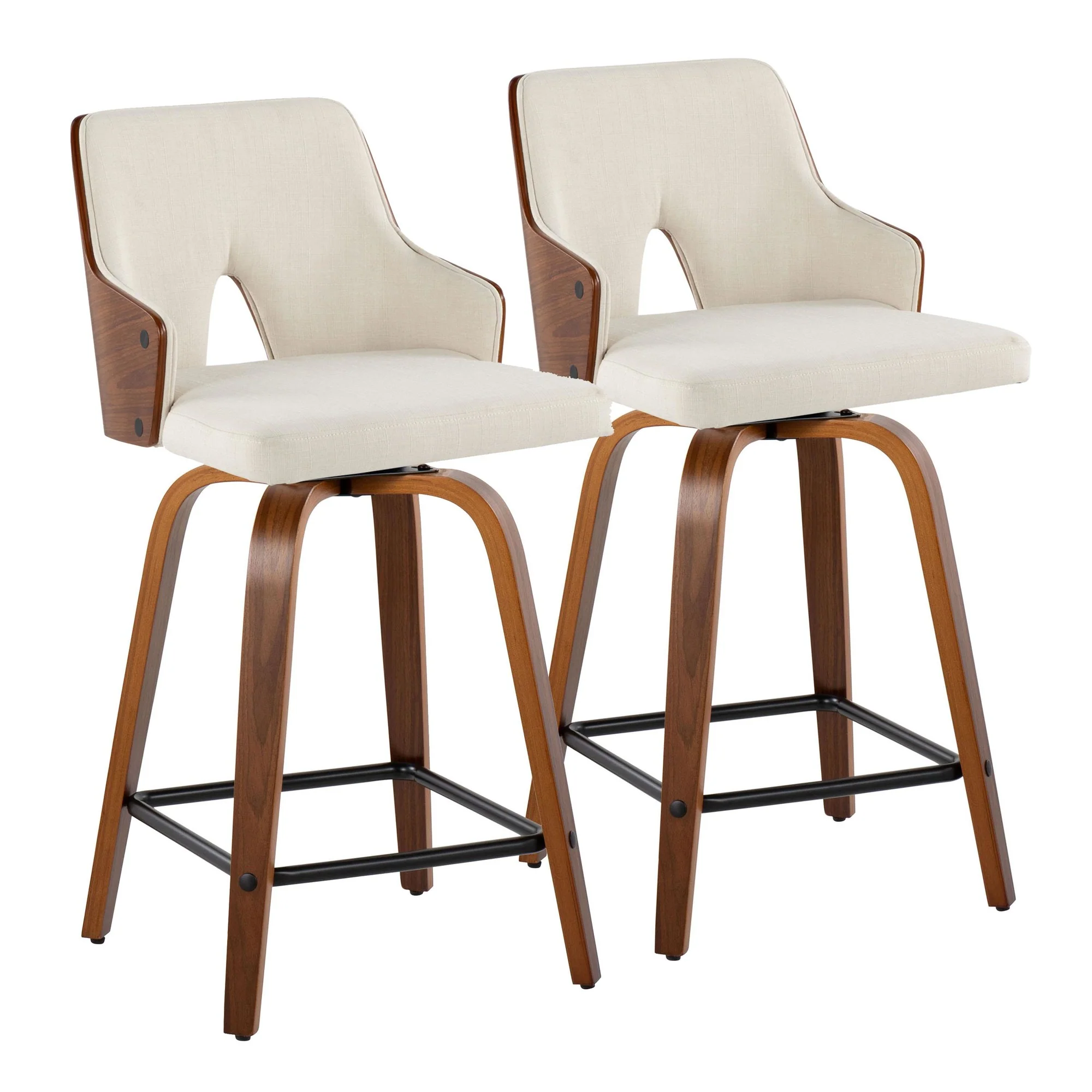 Stella 24" Fixed-Height Counter Stool - Set of 2 Cream By LumiSource - Image 38
