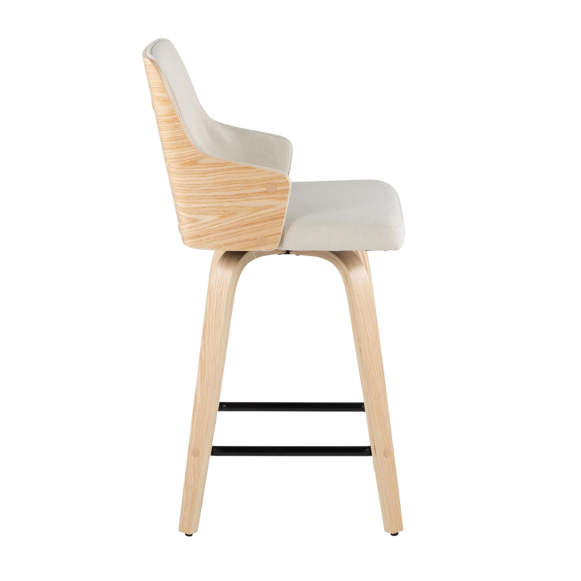 Stella 24" Fixed-Height Counter Stool - Set of 2 Cream By LumiSource - Image 5