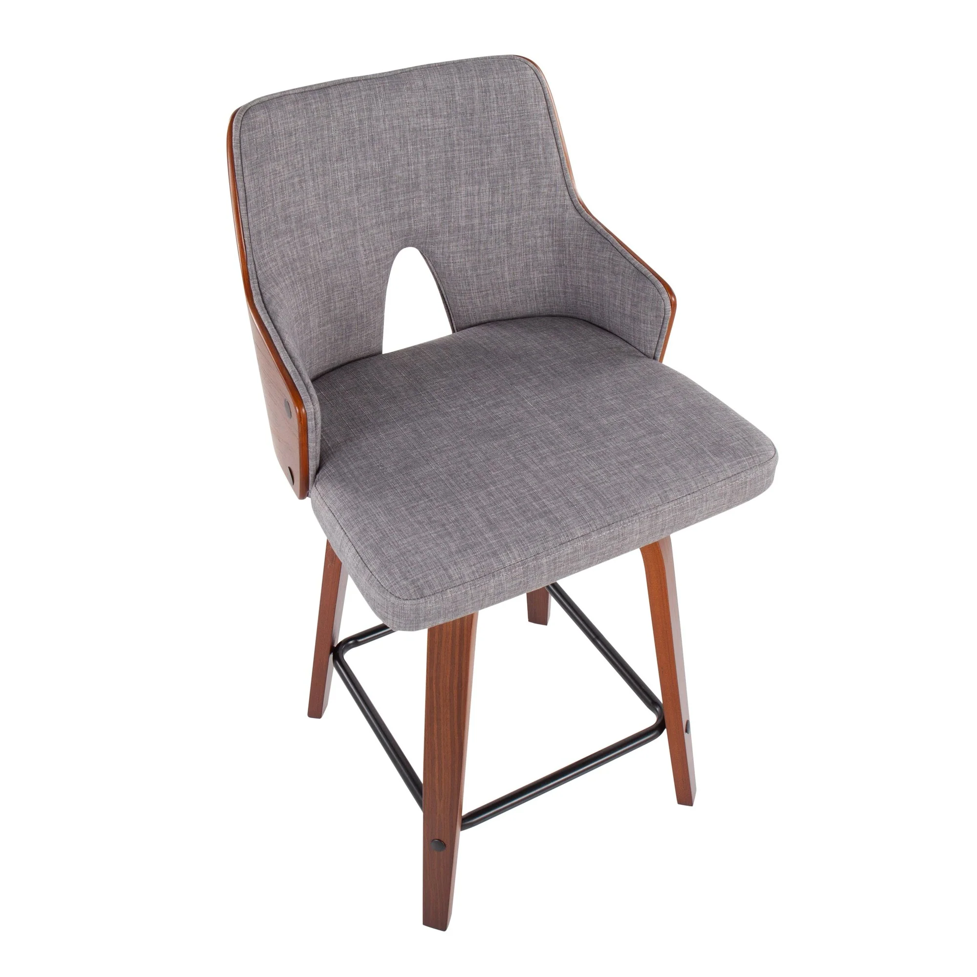 Stella 24" Fixed Height Counter Stool - Set of 2 Gray By LumiSource - Image 4