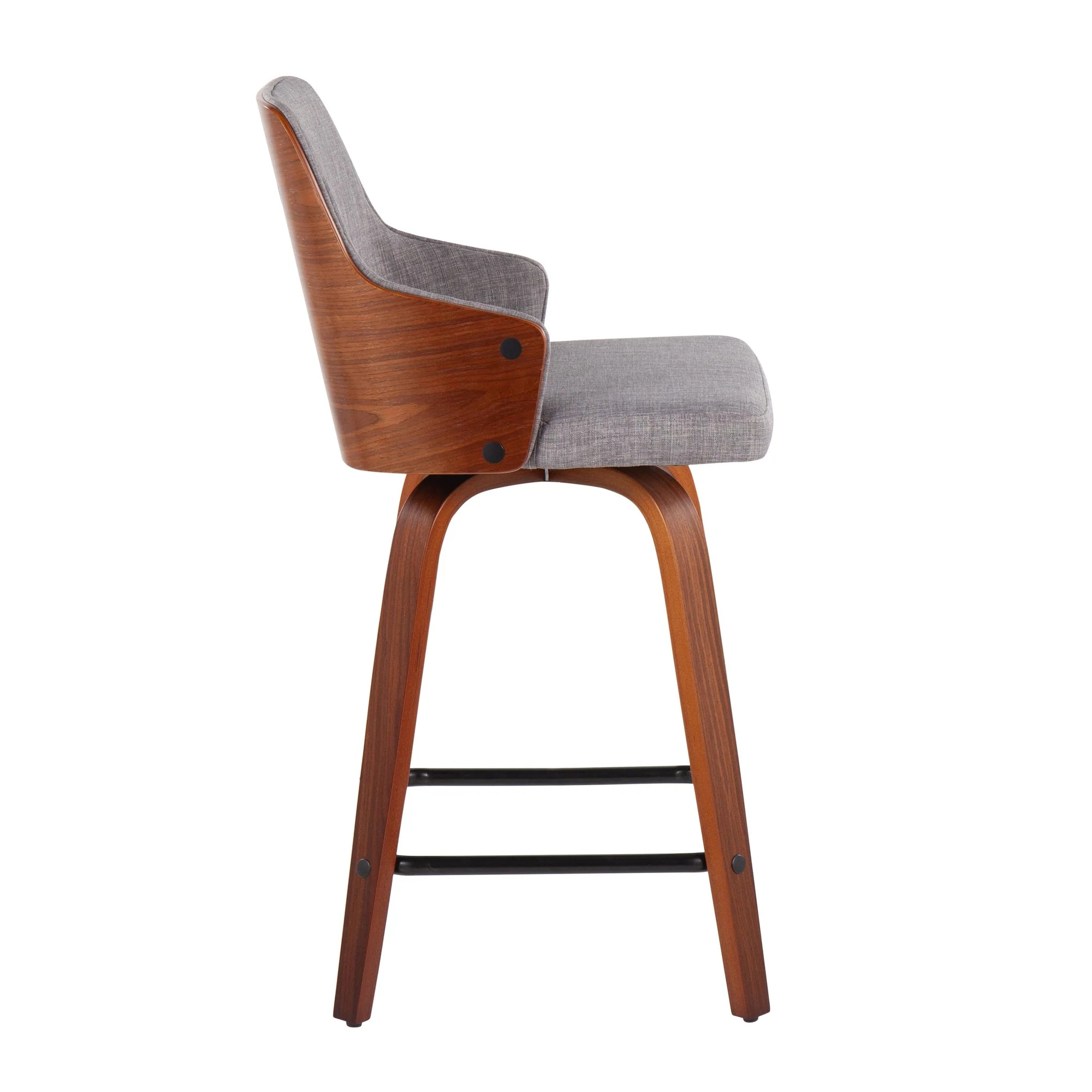 Stella 24" Fixed Height Counter Stool - Set of 2 Gray By LumiSource - Image 8