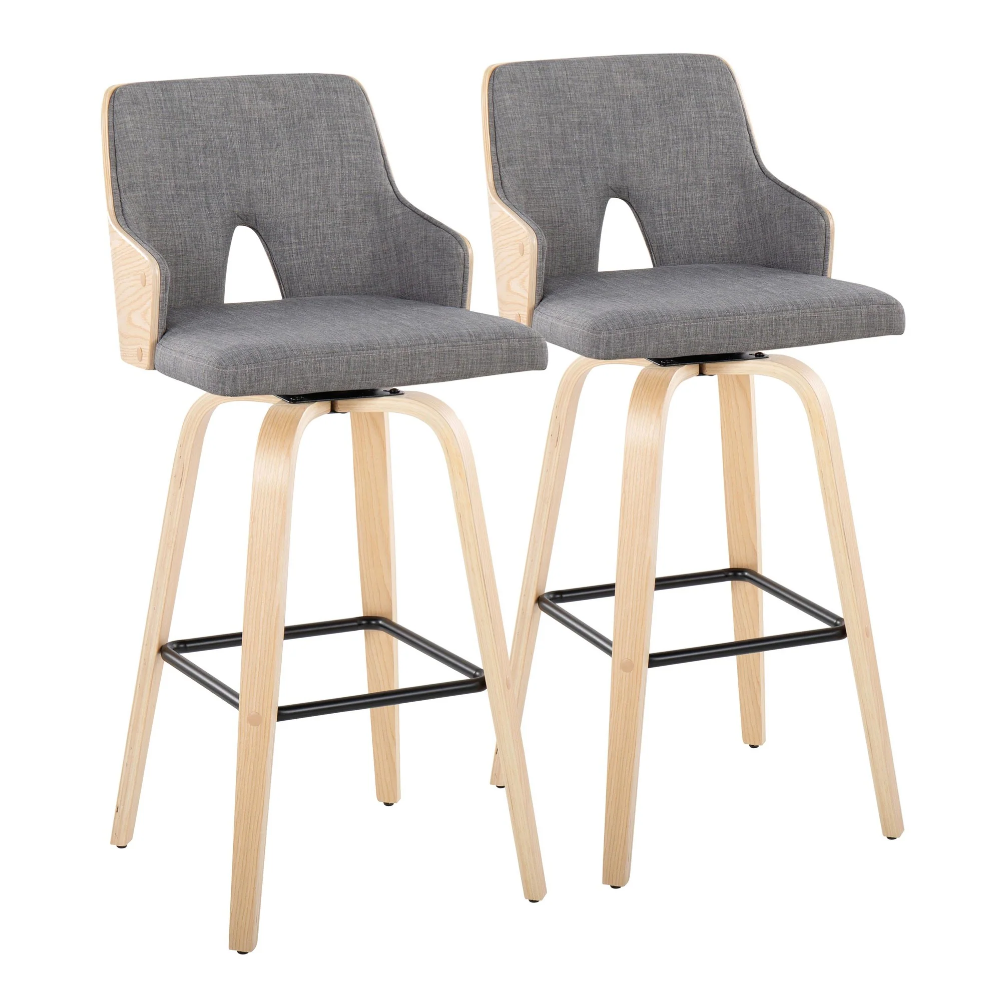 Stella 30" Fixed-Height Barstool - Set of 2 Cream By LumiSource - Image 11