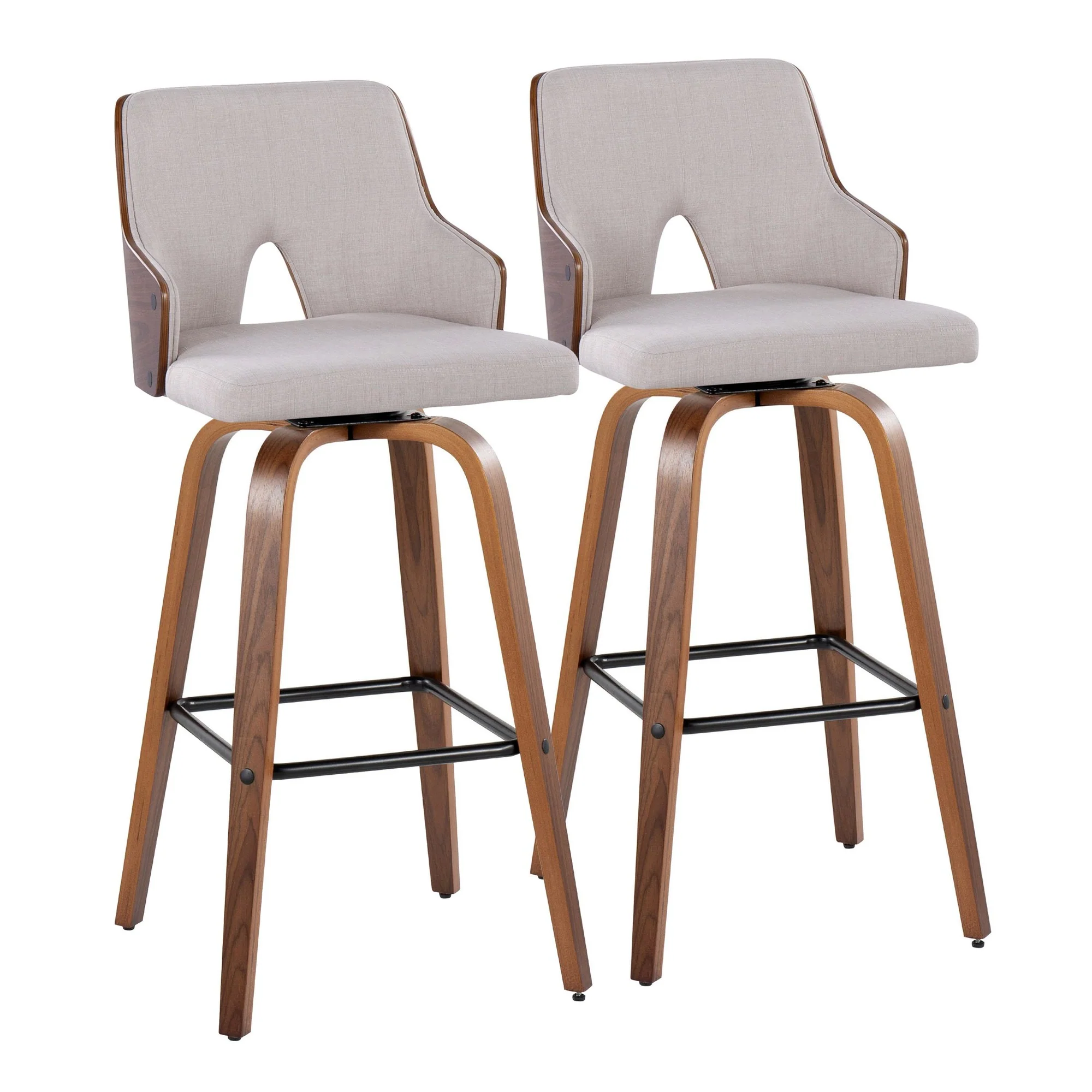 Stella 30" Fixed-Height Barstool - Set of 2 Cream By LumiSource - Image 19