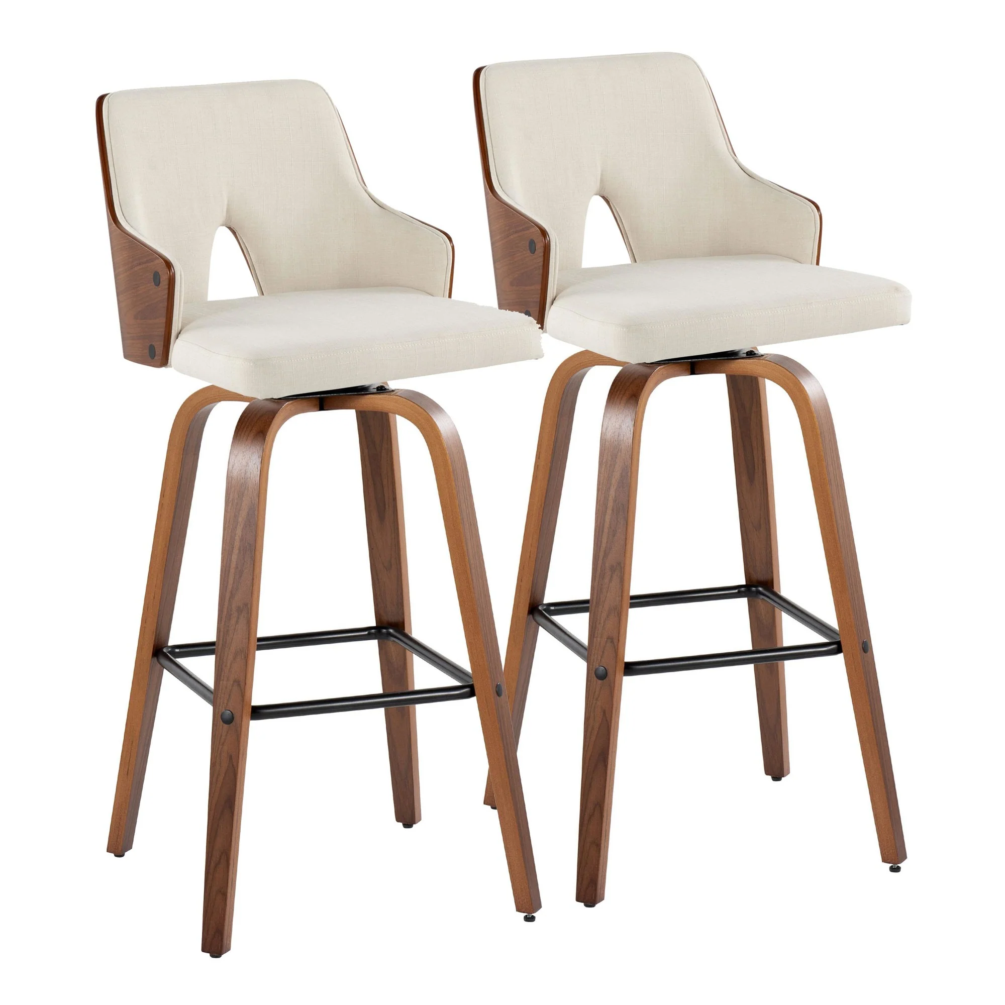 Stella 30" Fixed-Height Barstool - Set of 2 Cream By LumiSource - Image 35