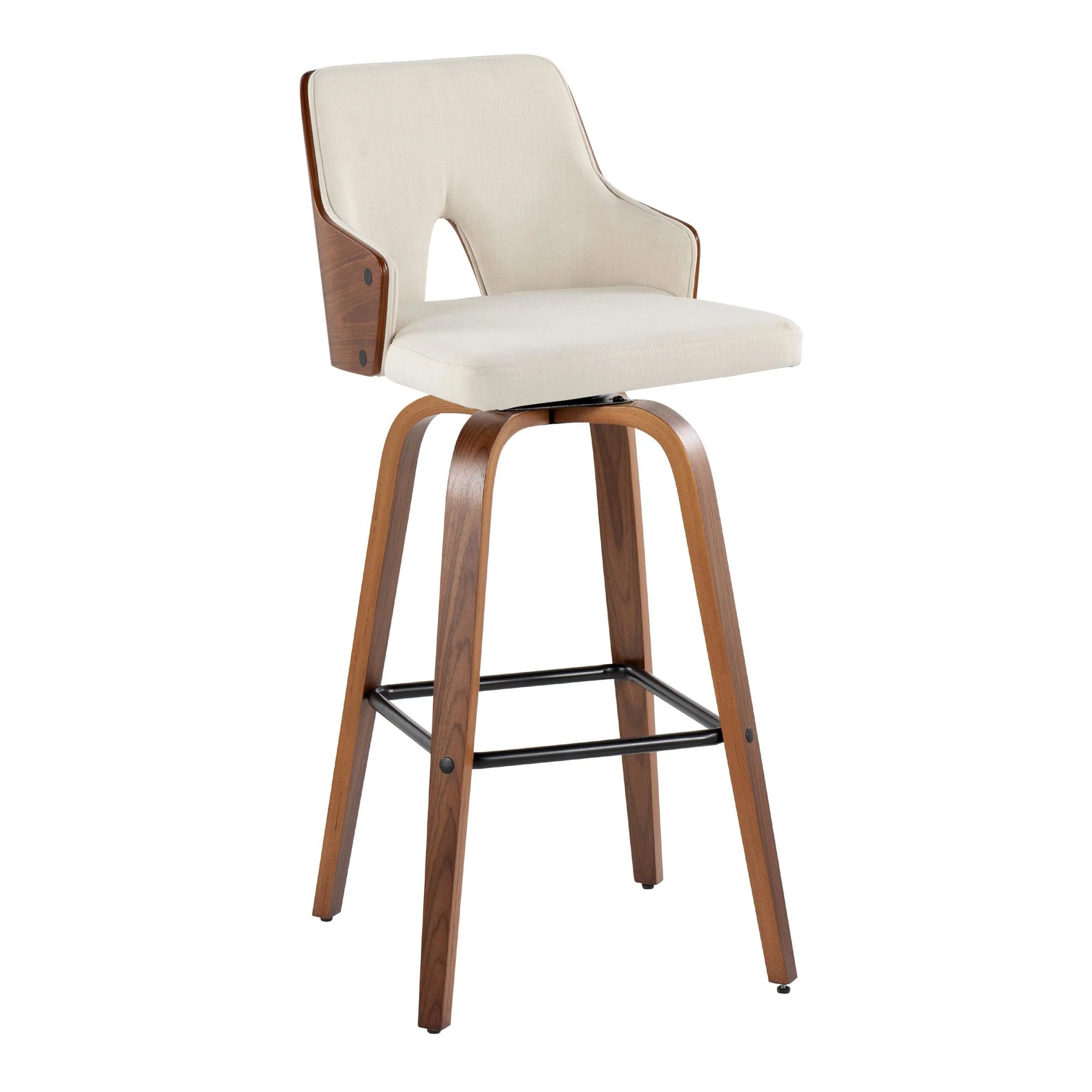 Stella 30" Fixed-Height Barstool - Set of 2 Cream By LumiSource - Image 36
