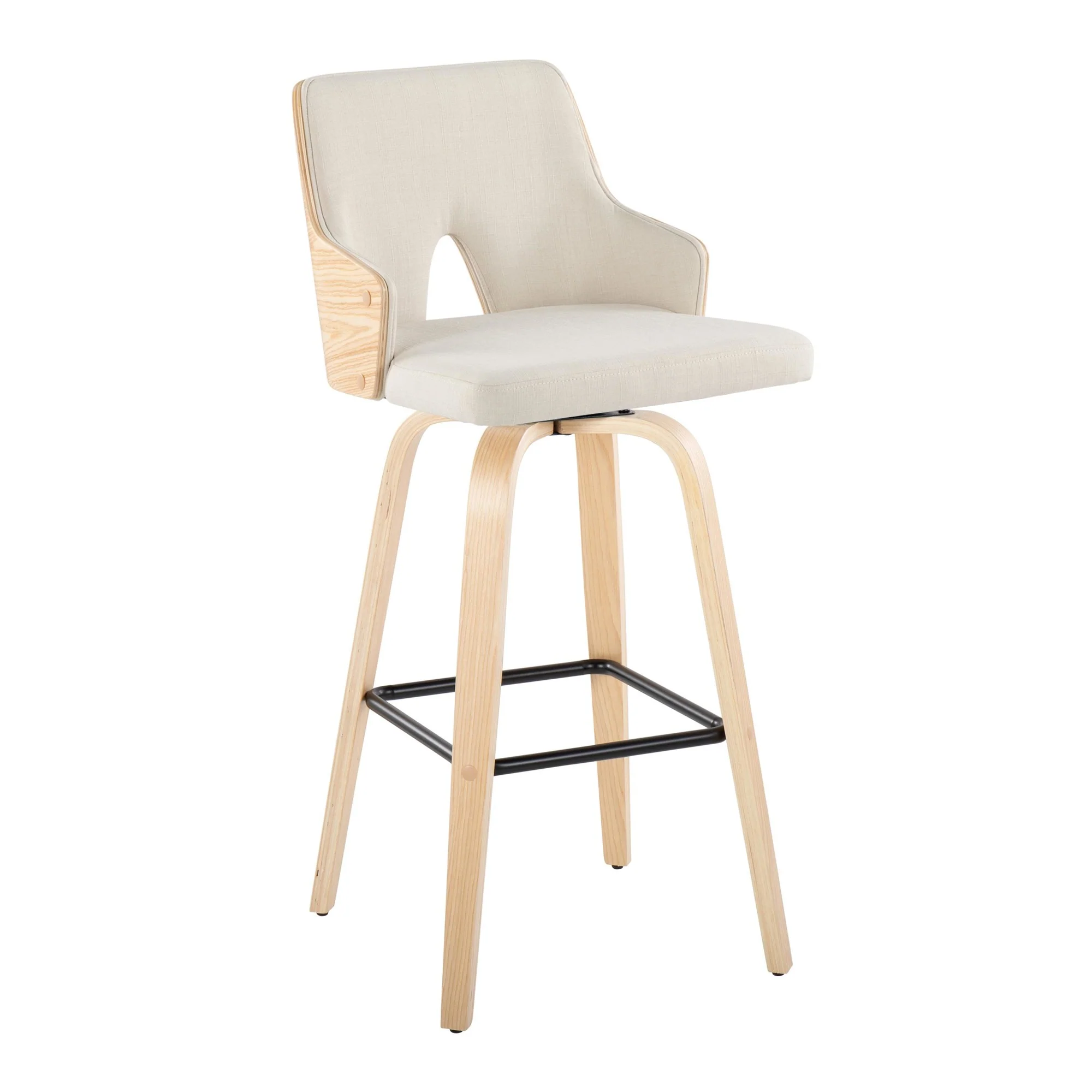 Stella 30" Fixed-Height Barstool - Set of 2 Cream By LumiSource - Image 4