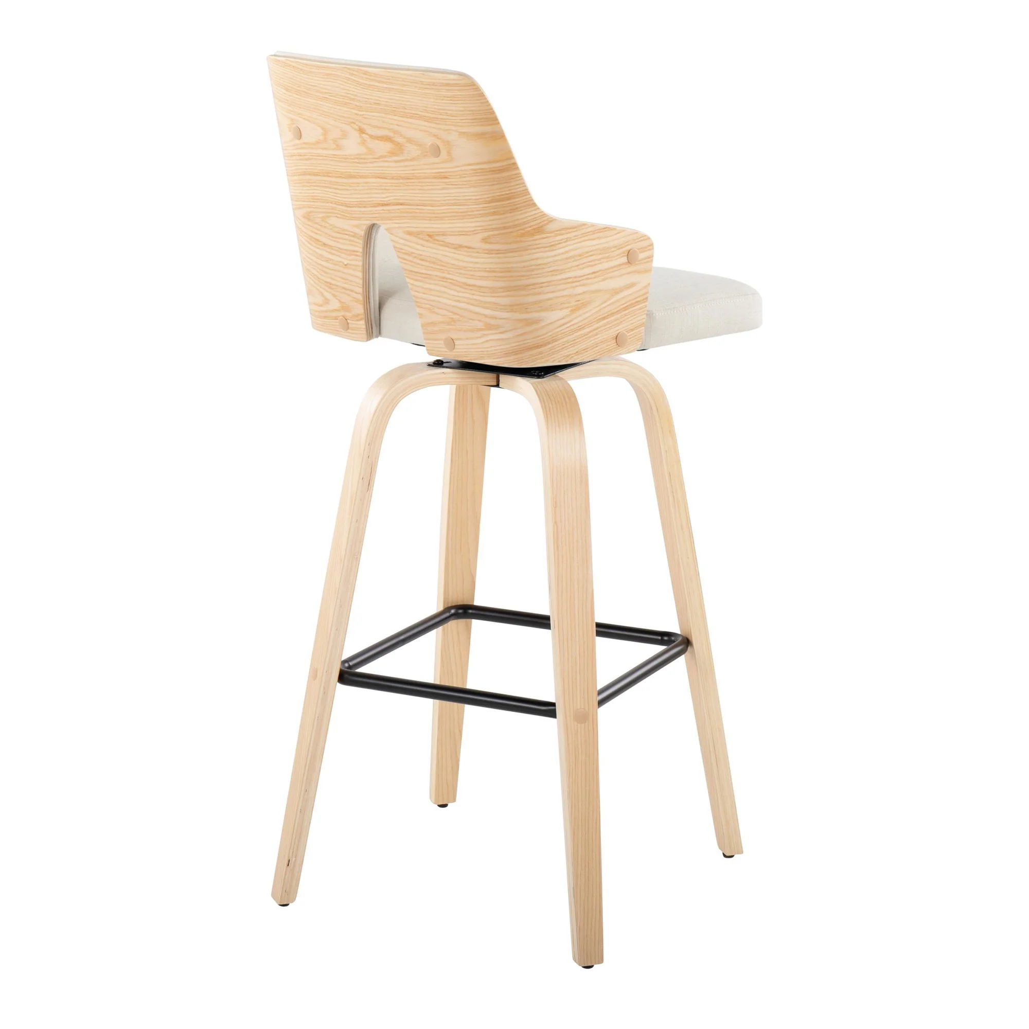 Stella 30" Fixed-Height Barstool - Set of 2 Cream By LumiSource - Image 6
