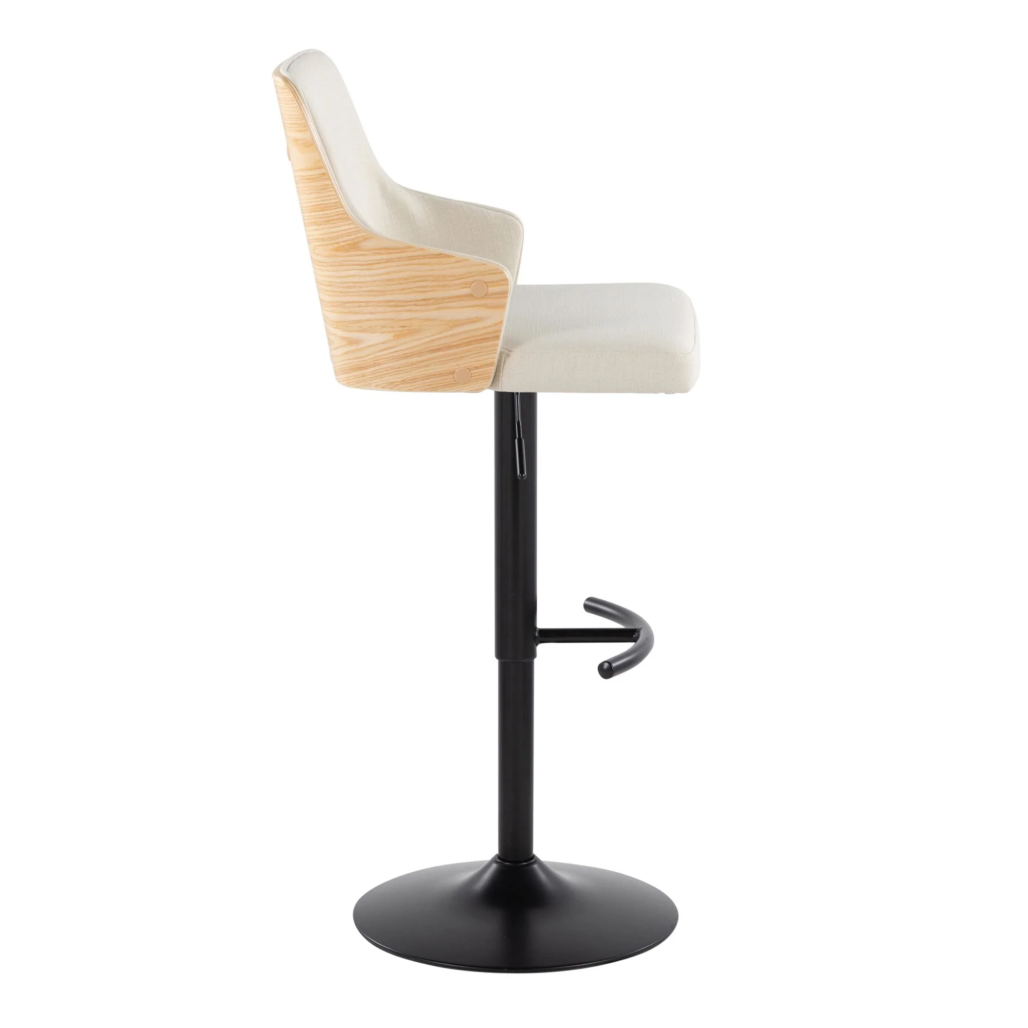 Stella Adjustable Barstool - Set of 2 Cream By LumiSource - Image 5