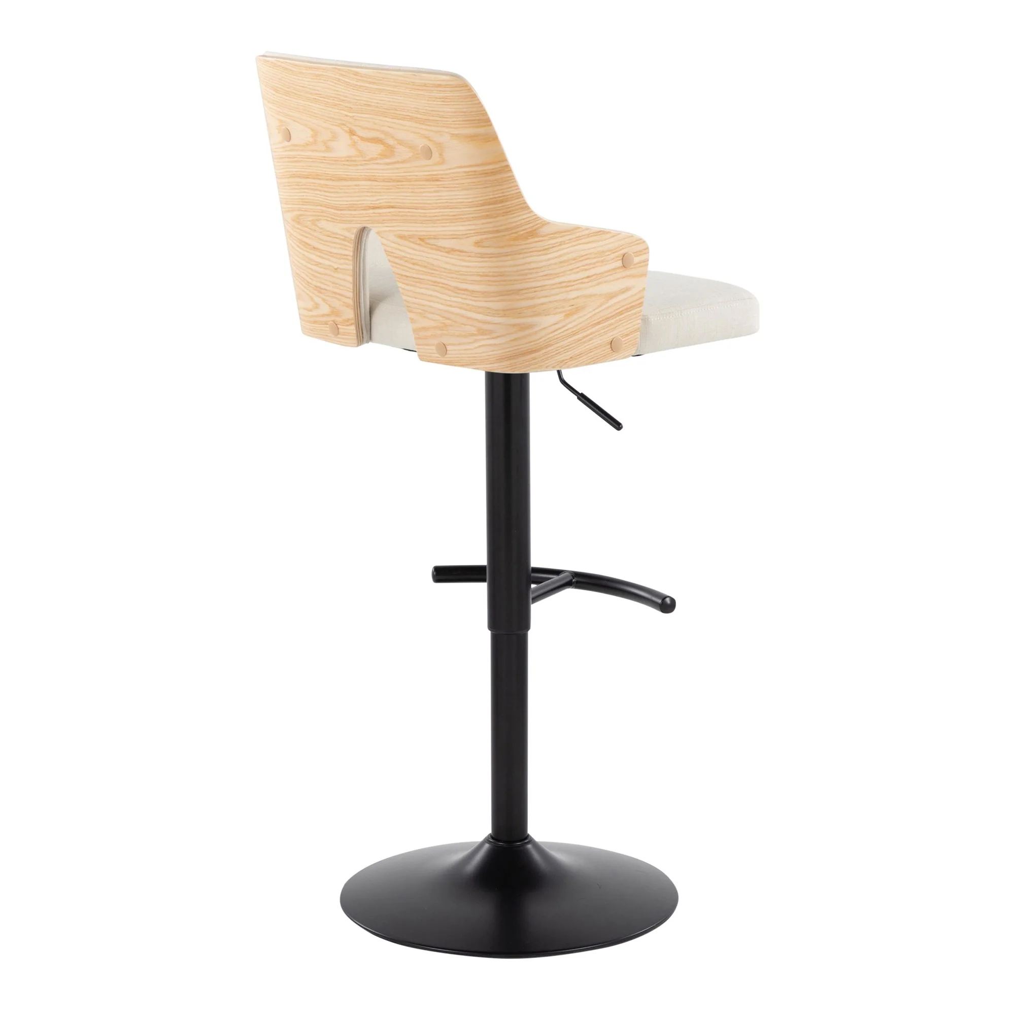 Stella Adjustable Barstool - Set of 2 Cream By LumiSource - Image 6