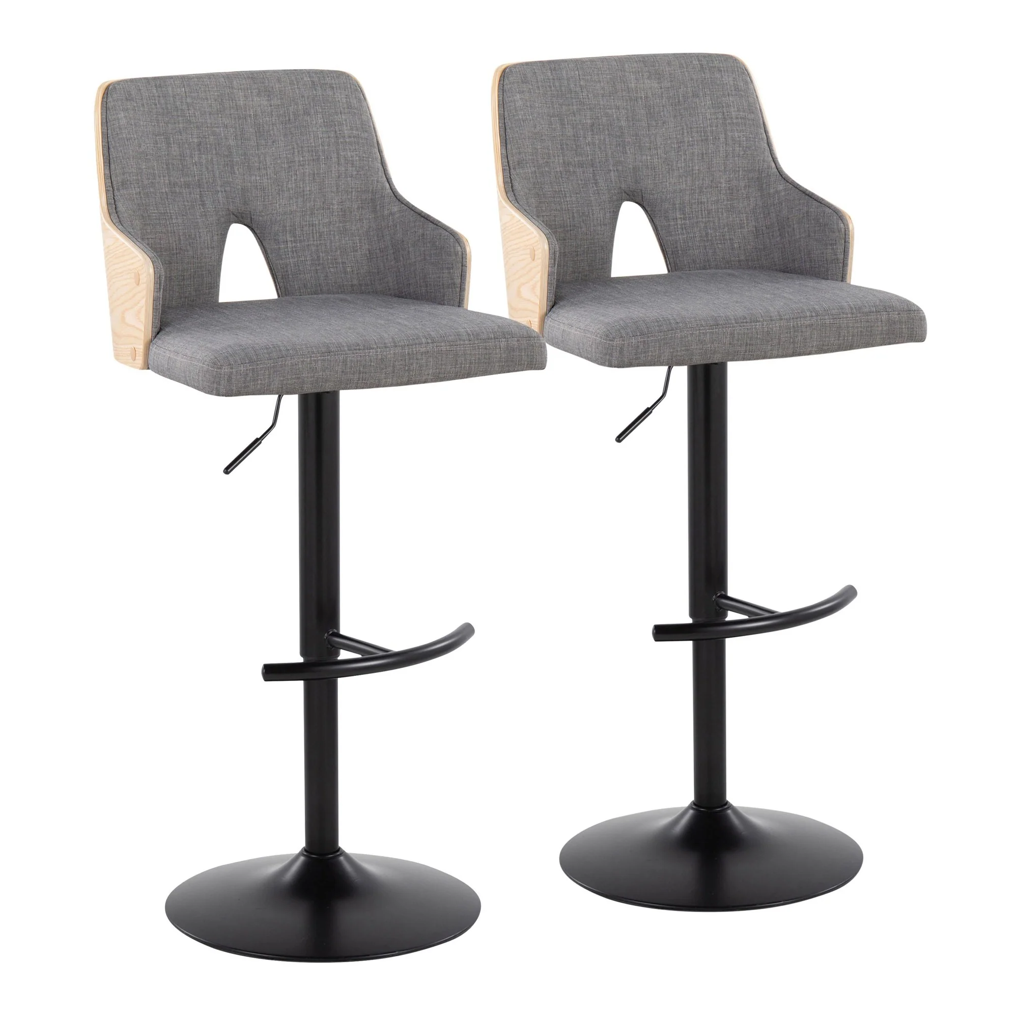 Stella Adjustable Barstool - Set of 2 Cream By LumiSource - Image 9
