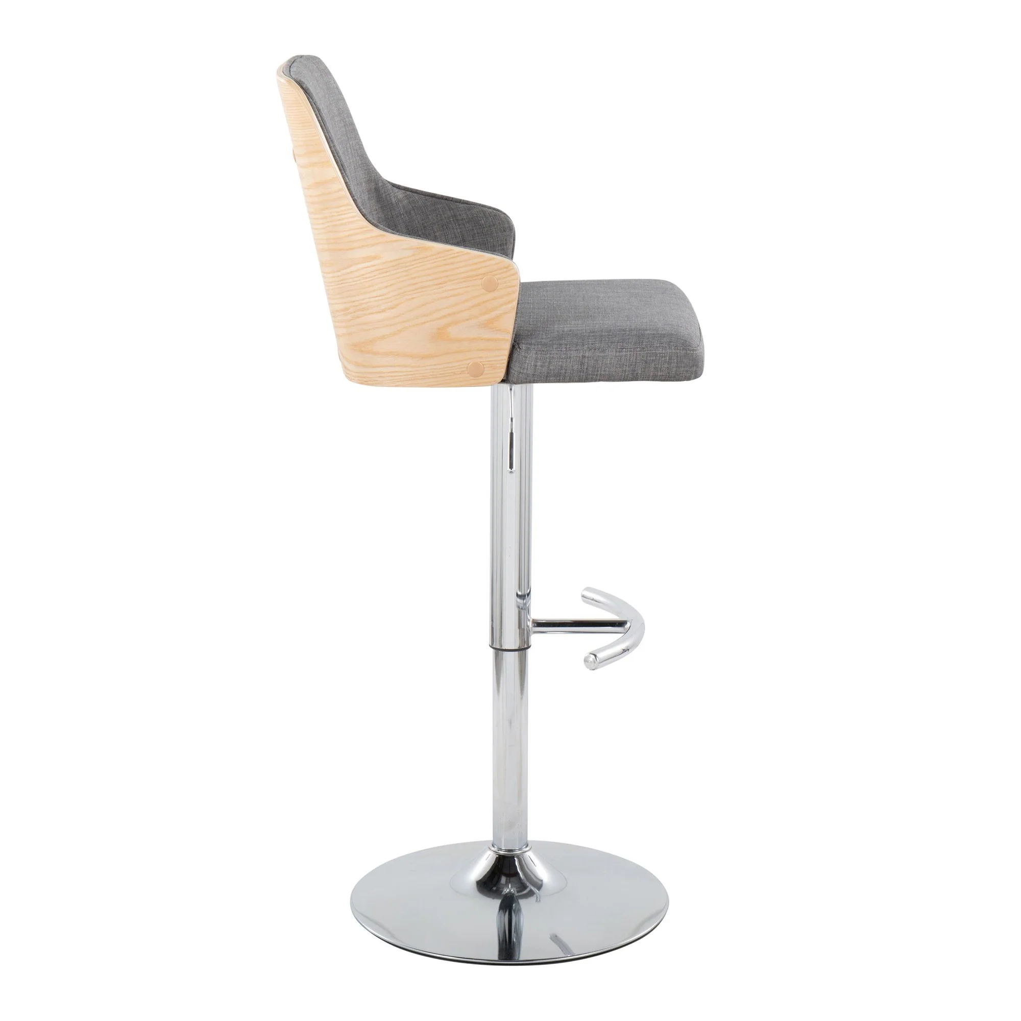 Stella Adjustable Barstool - Set of 2 Cream By LumiSource - Image 11