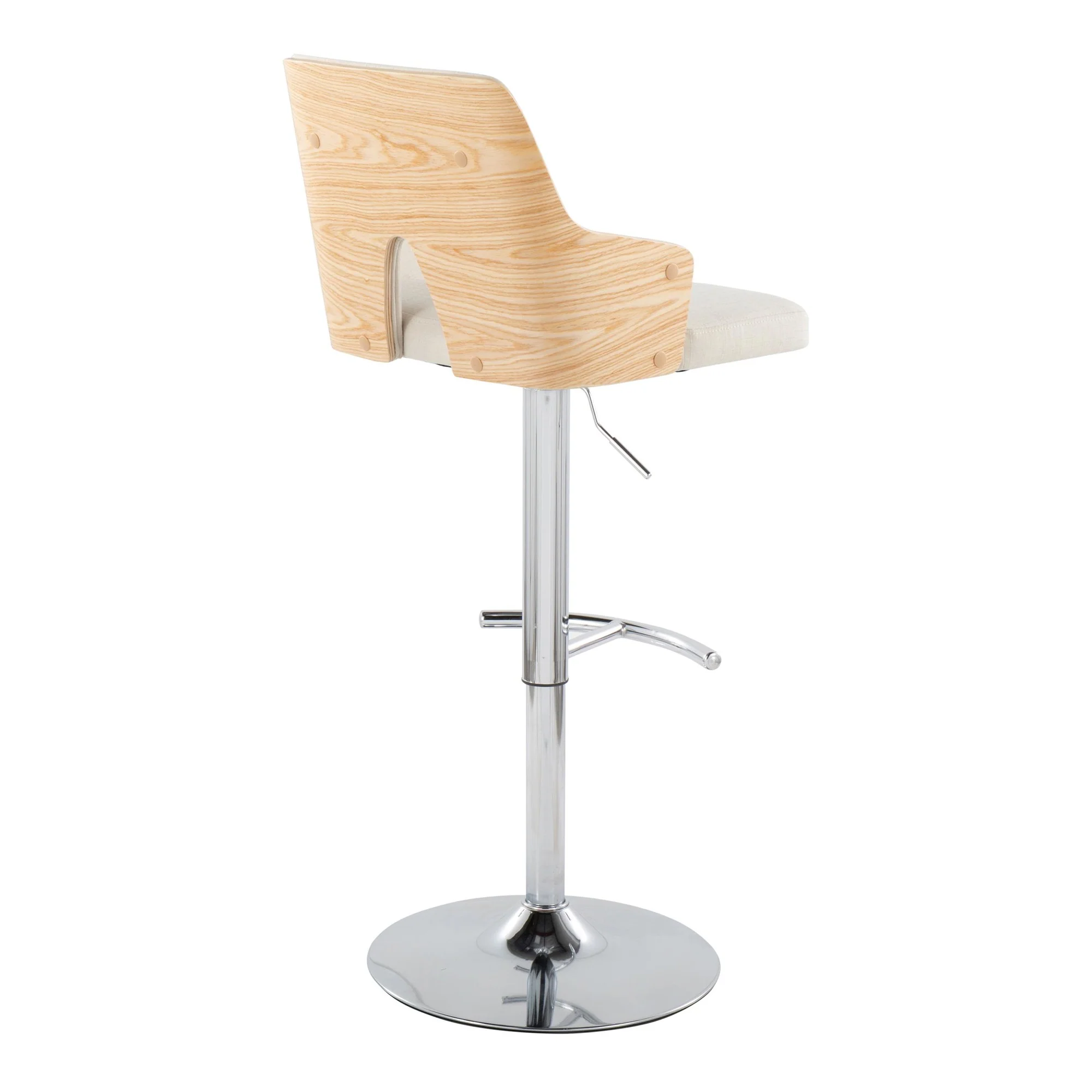 Stella Adjustable Barstool - Set of 2 Cream By LumiSource - Image 6