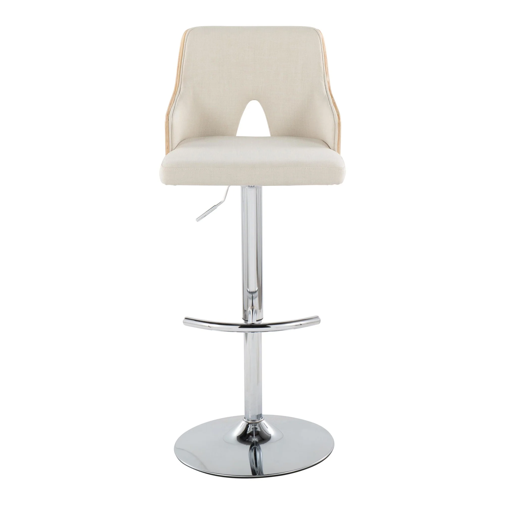 Stella Adjustable Barstool - Set of 2 Cream By LumiSource - Image 8