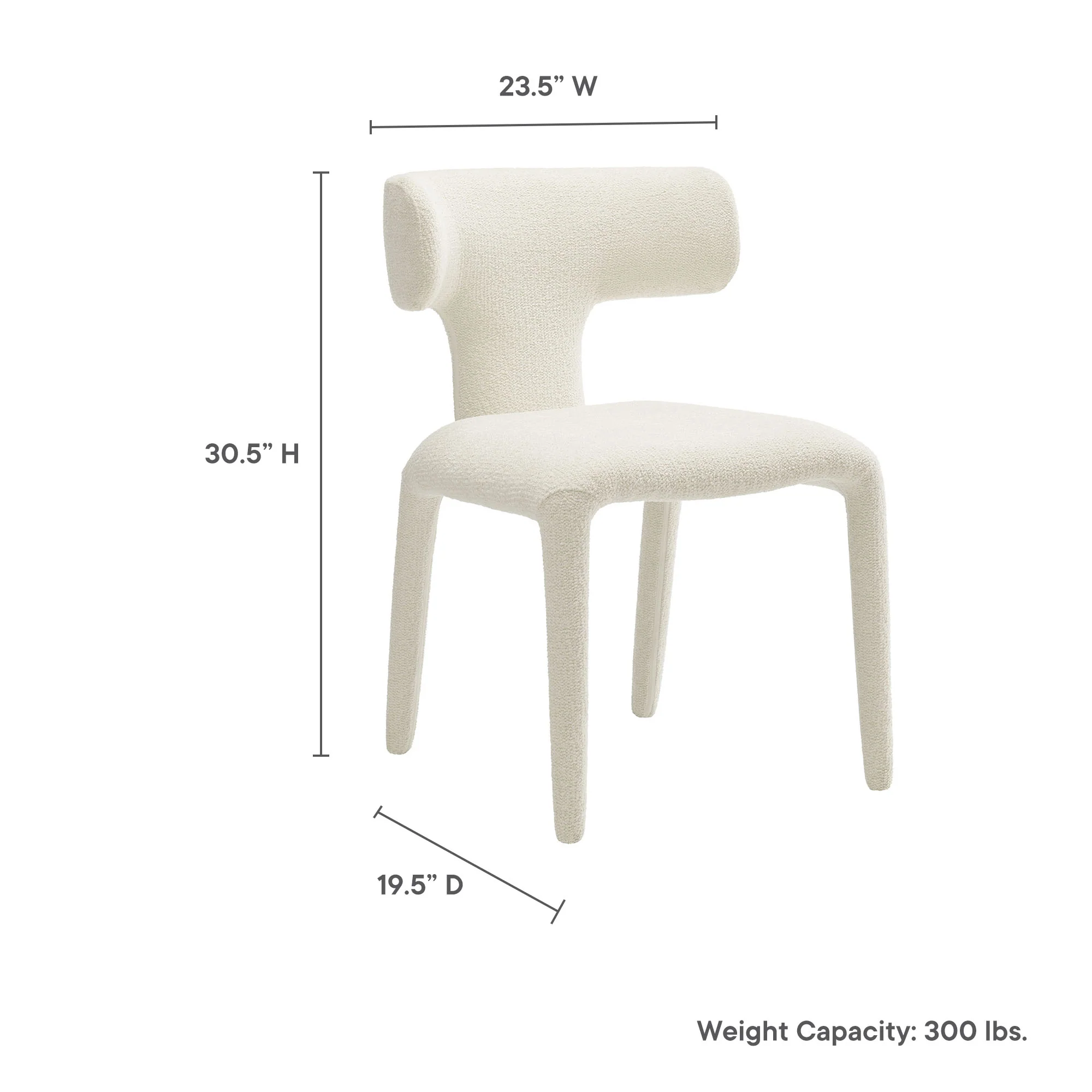 Stellan Curved Back Boucle Upholstered Dining Chair Set of 2 by Modway - Image 10