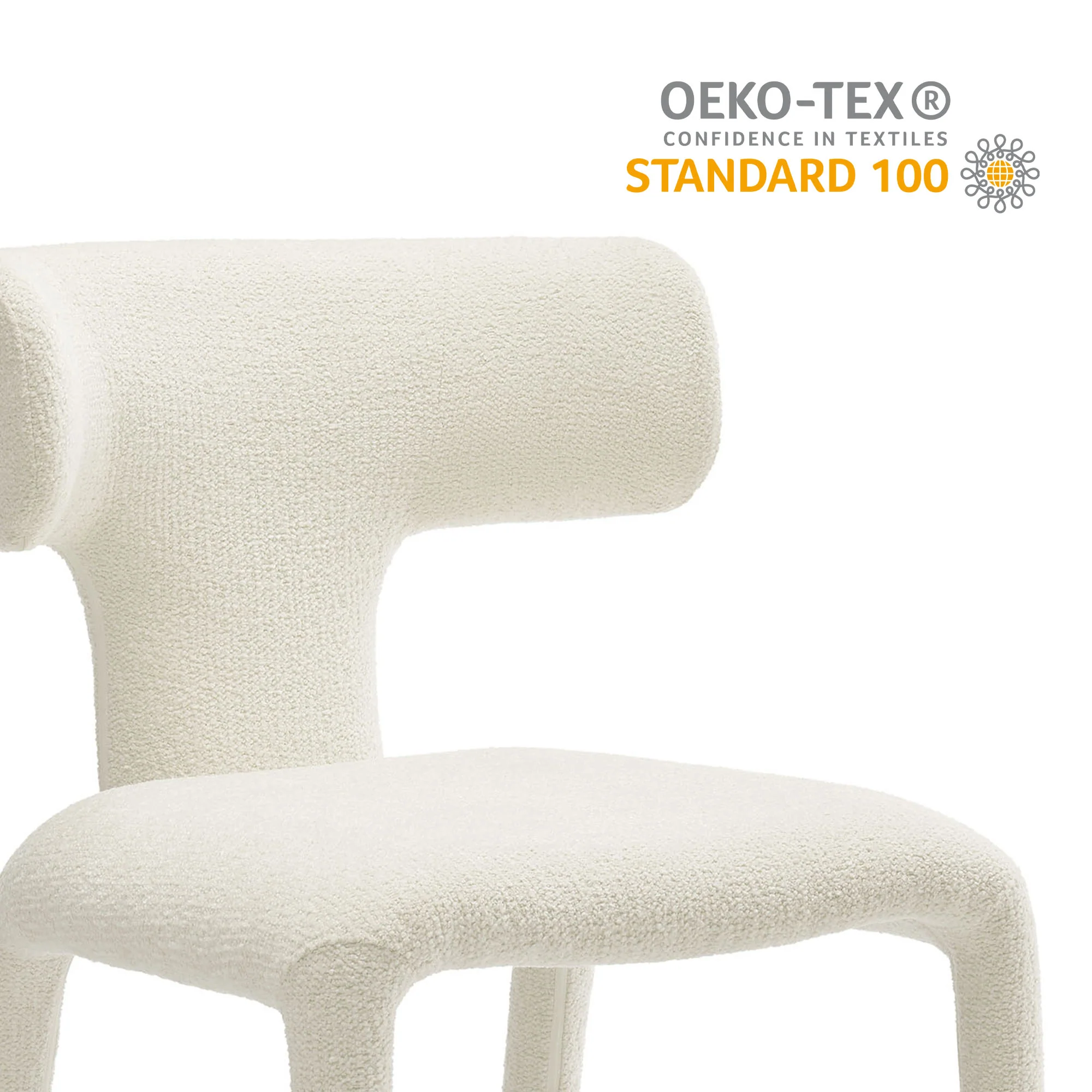 Stellan Curved Back Boucle Upholstered Dining Chair Set of 2 by Modway - Image 11
